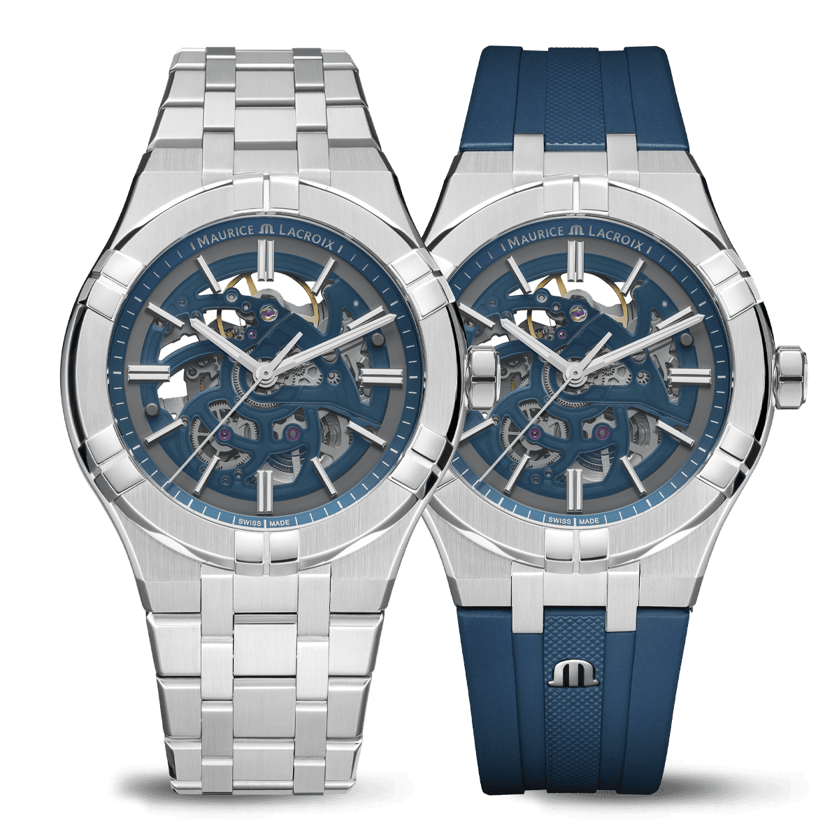Maurice Lacroix Aikon Automatic Skeleton 42mm, Blue, including spare strap Men's watch AI6008-SS00F-031-C