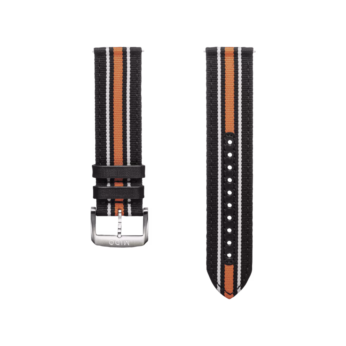 Mido schwarzes und organgefarbenes textil-Ersatzarmband 22mm Mido schwarzes und organgefarbenes textil-Ersatzarmband 22mm