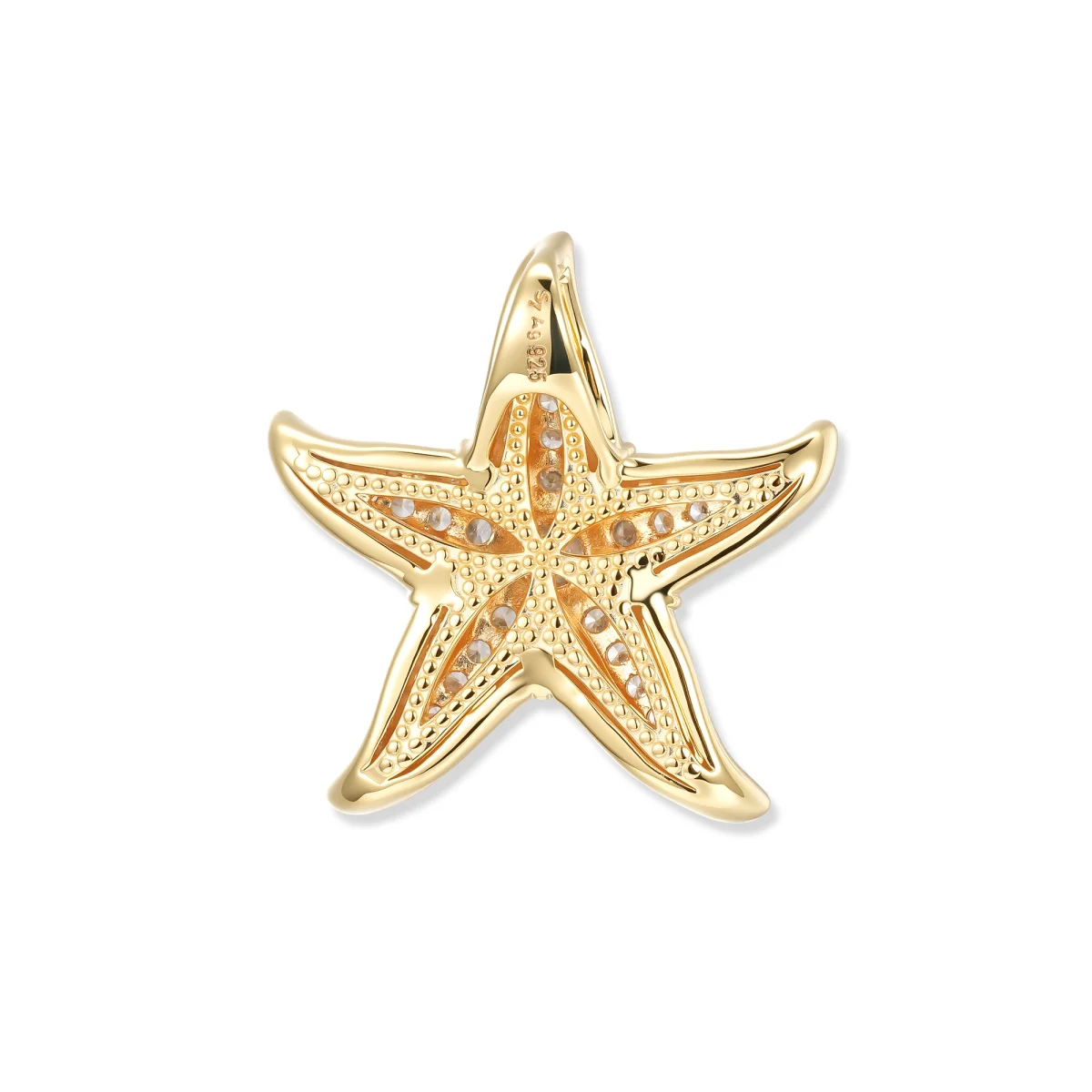 At the time, Svenja Crystal Starfish Pendant, White Zirconia, 18k gold plated, 2.4x2.4 cm