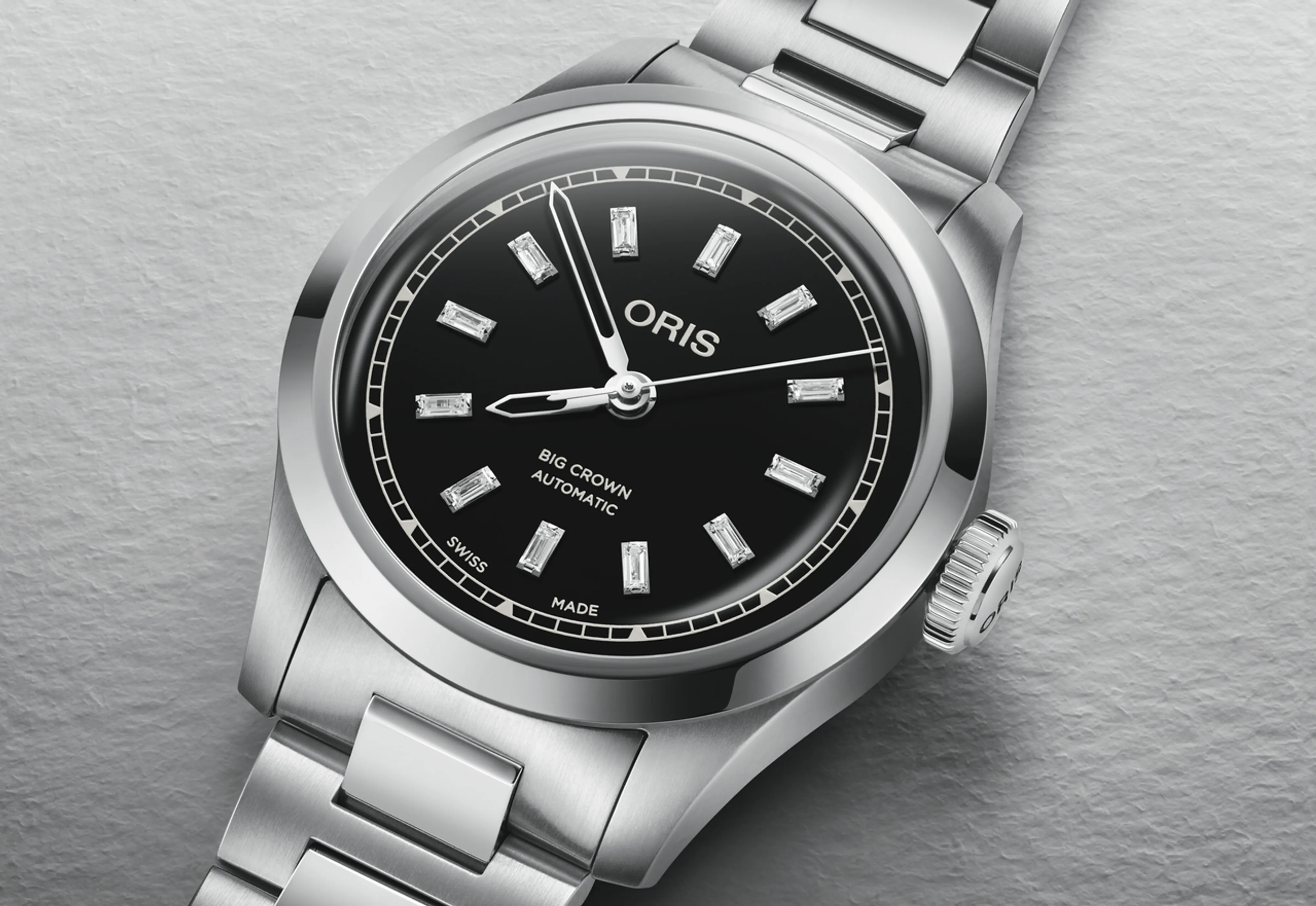 Oris Big Crown Diamonds 34mm, Automatic, Stainless Steel, Black Ladies' Watch 01 531 7797 4094-07 8 17 06