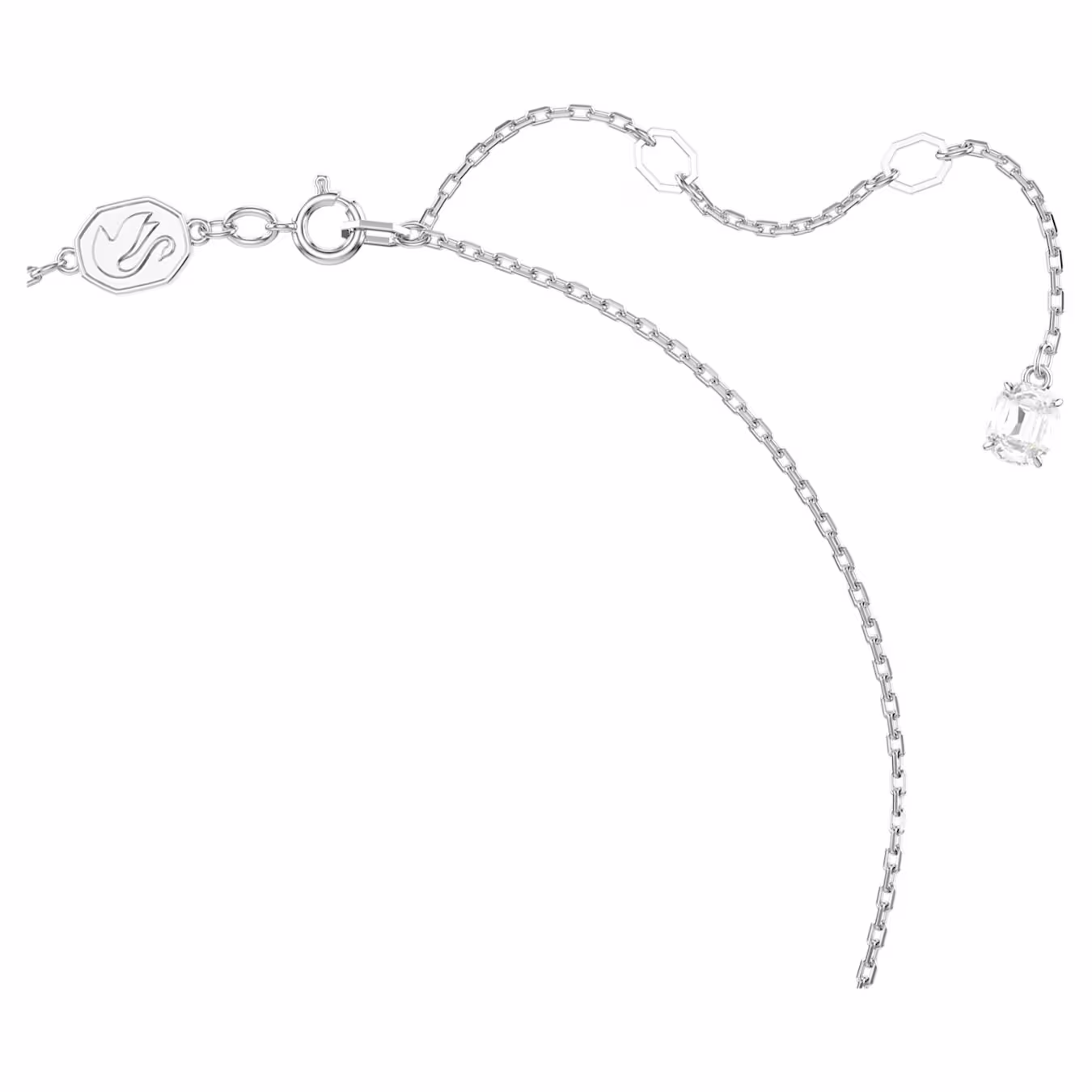 Swarovski Una Angelic pendant, round cut, pavé, white, rhodium-plated