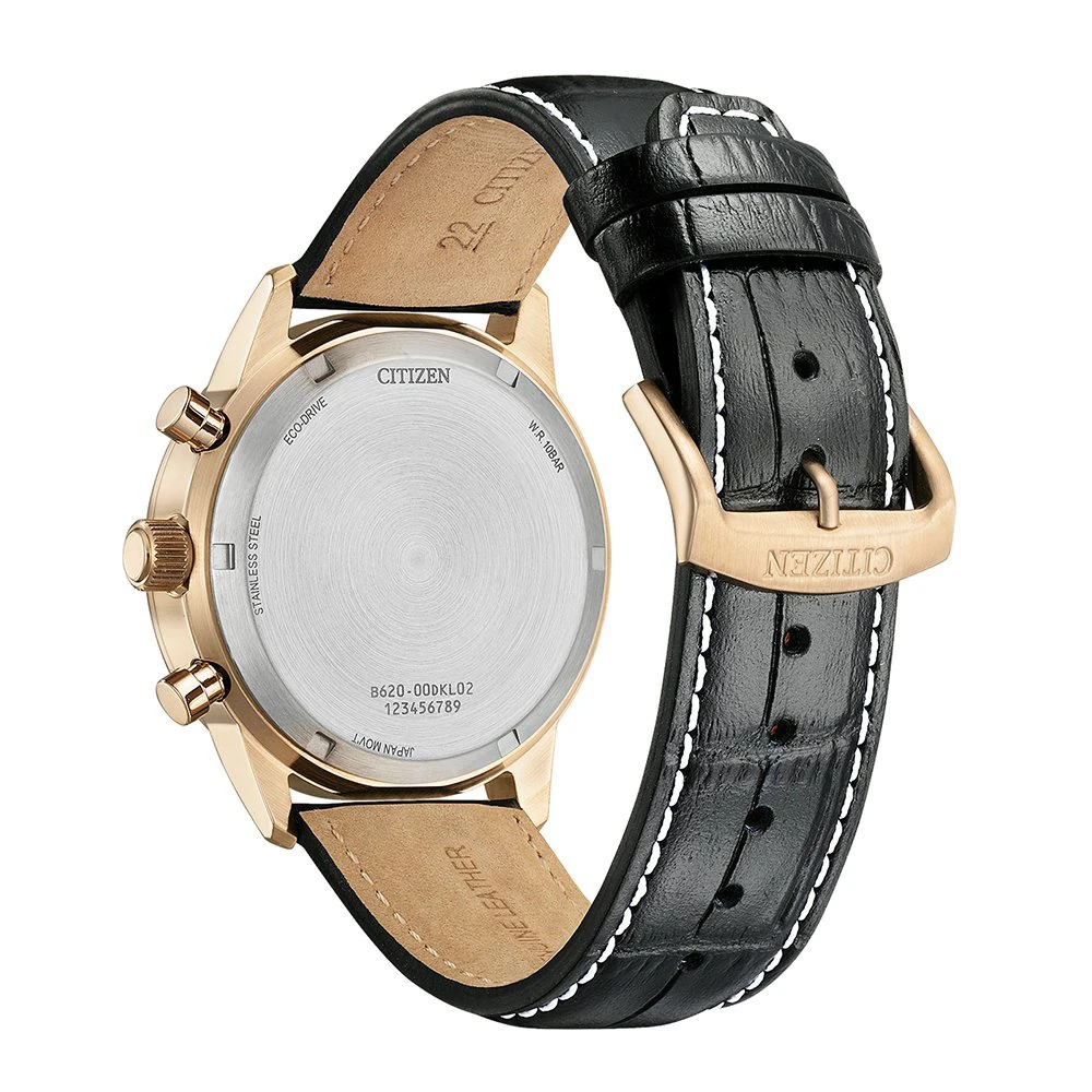 Citizen Eco-Drive Classic Chronograph Roségoldfarbene Edelstahlgehäuse, 42 mm Herrenuhr CA4723-03A