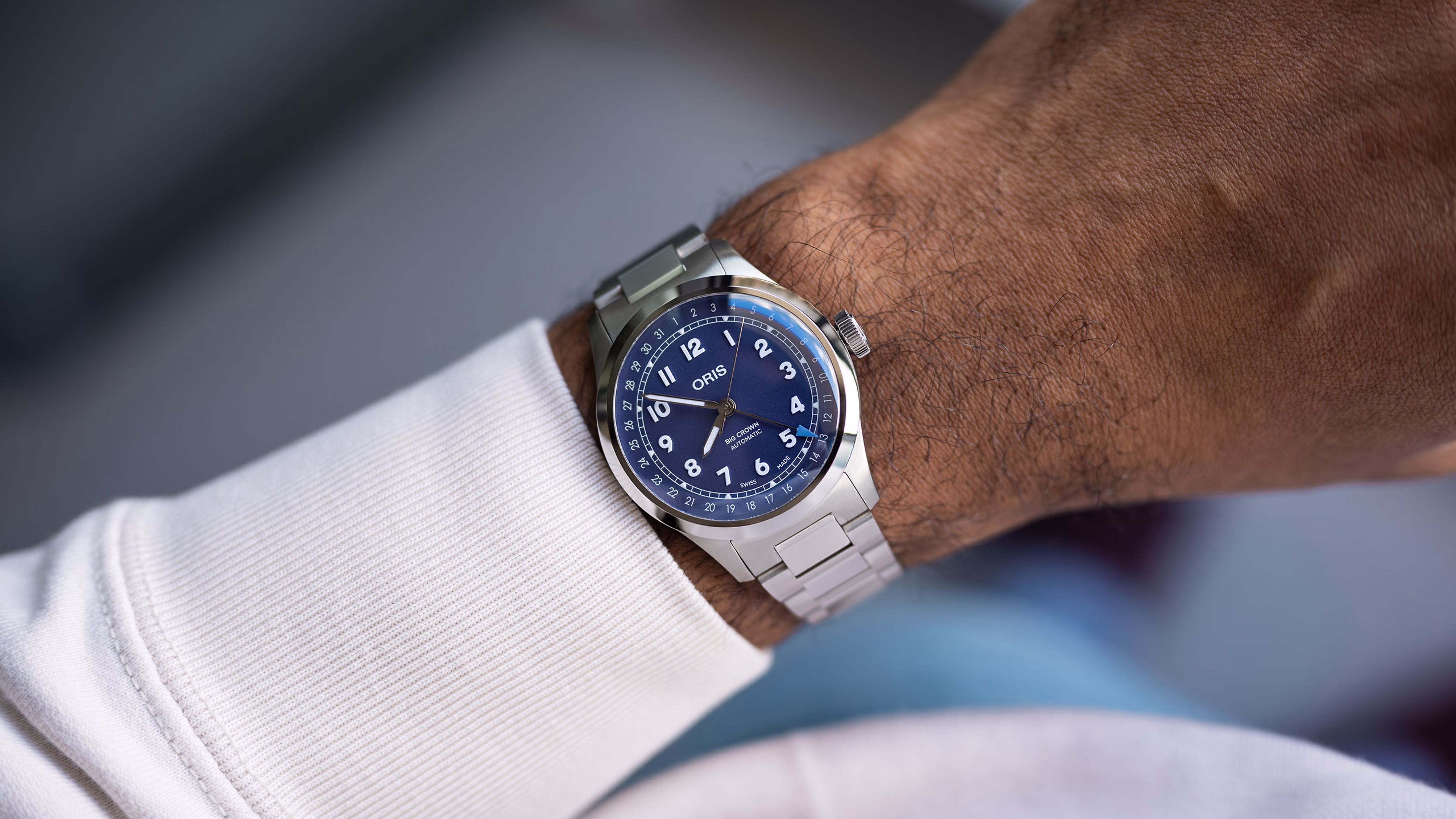 Oris Big Crown Pointer Date 40mm Edelstahl Blau Herrenuhr 01 754 7798 4068-07 8 20 06