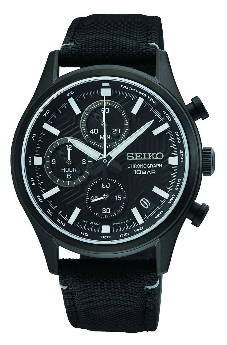 Seiko Quarz Chronograph mit Tachymeter Herrenuhr SSB421P1