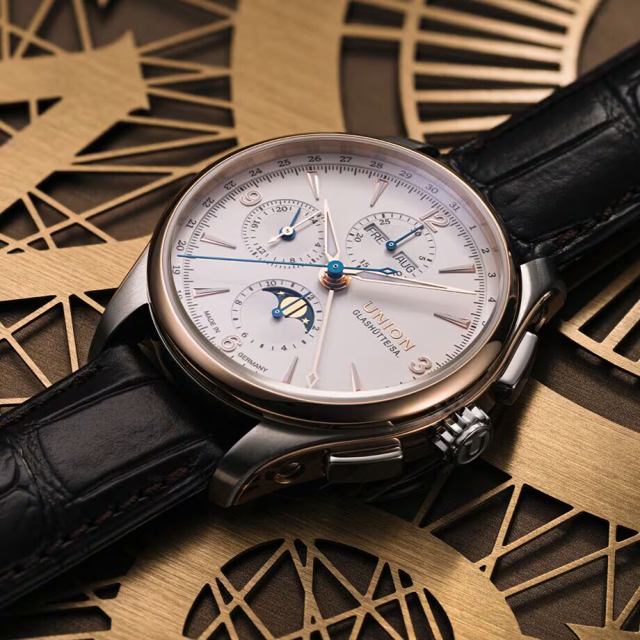 Union Glashütte Belisar Chronograph Moonphase 18KT Rose Gold Men's Watch D907.425.46.017.01