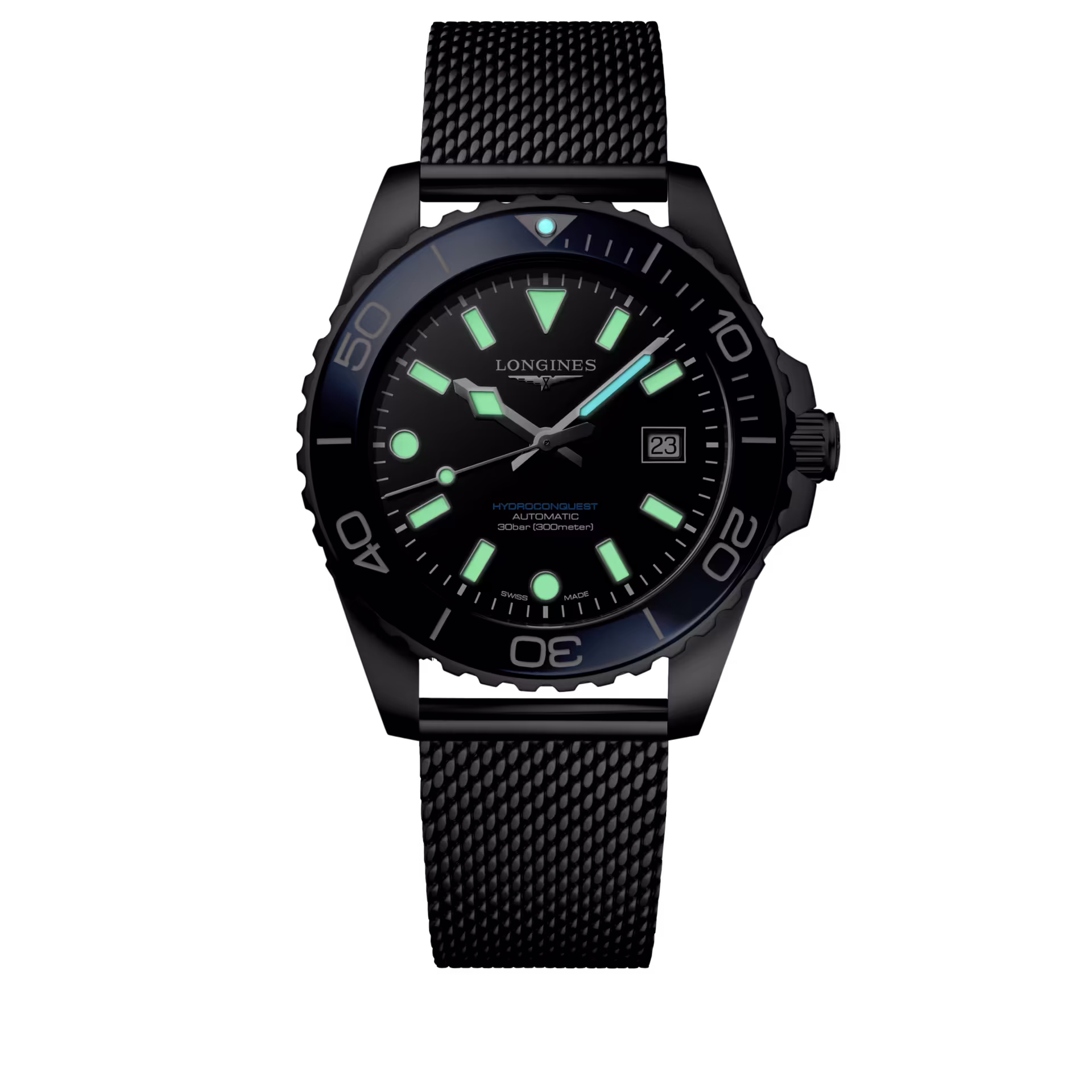 Longines Hydroconquest blau schwarz 42mm Herrenuhr L3.788.4.90.6