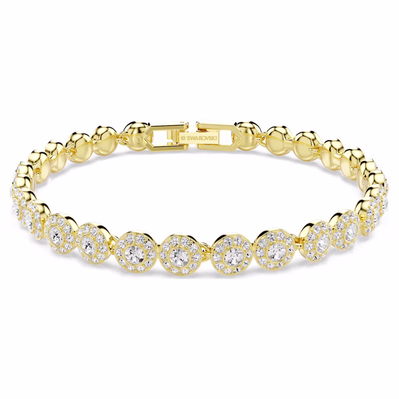 Swarovski Una Angelic Set, necklace and bracelet, gold alloy layer