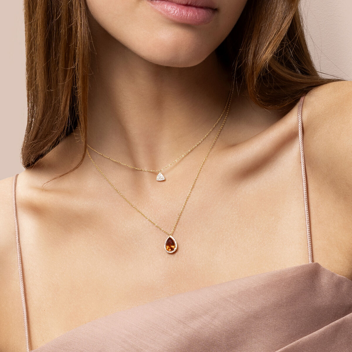 One More Eolo Damen Halskette in 18 Karat Gelbgold mit Diamanten 929T06A