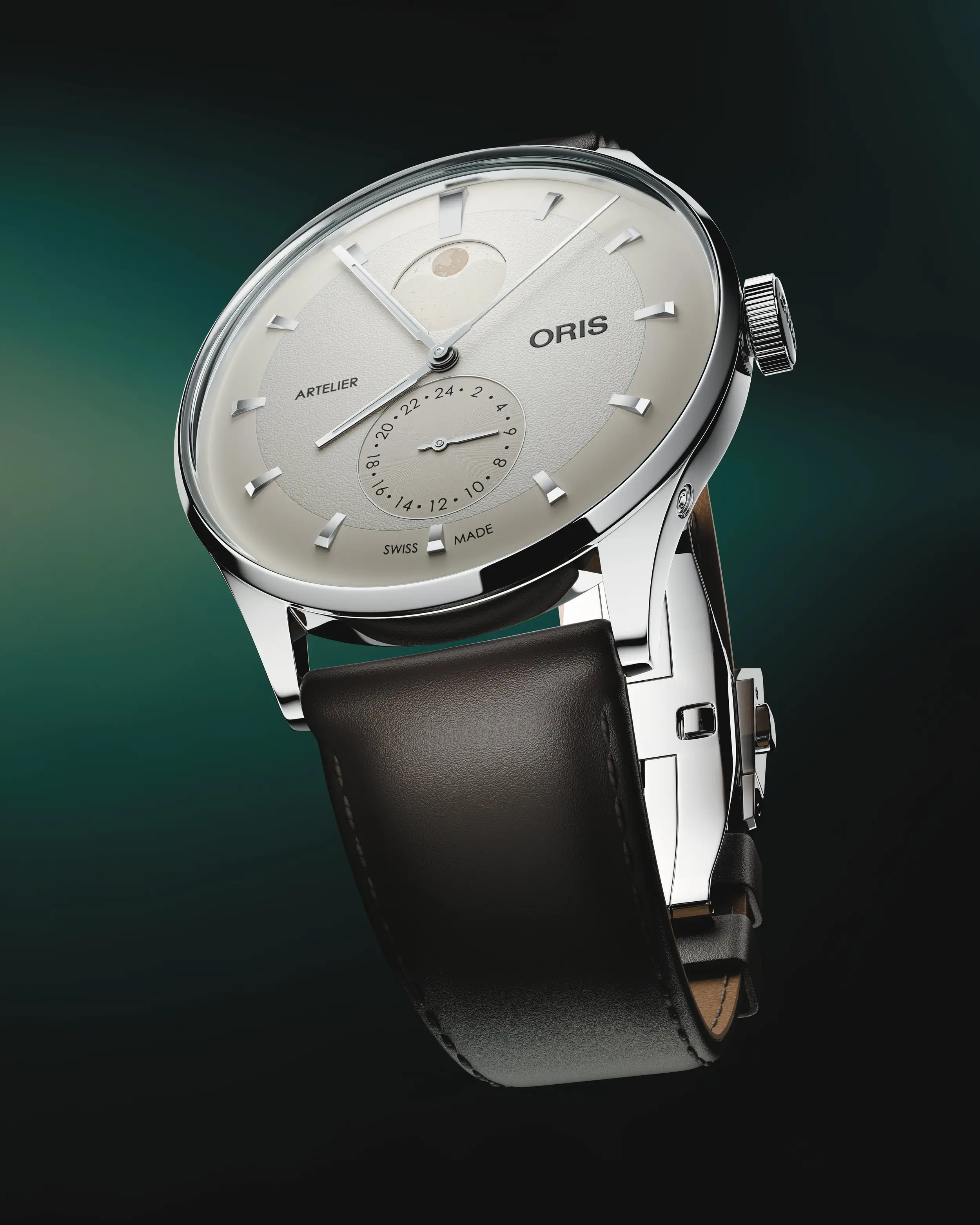 Oris Artelier Complication, 39.50 mm, leather strap, white men's watch 01 782 7811 4051-07 6 ​​20 17FC