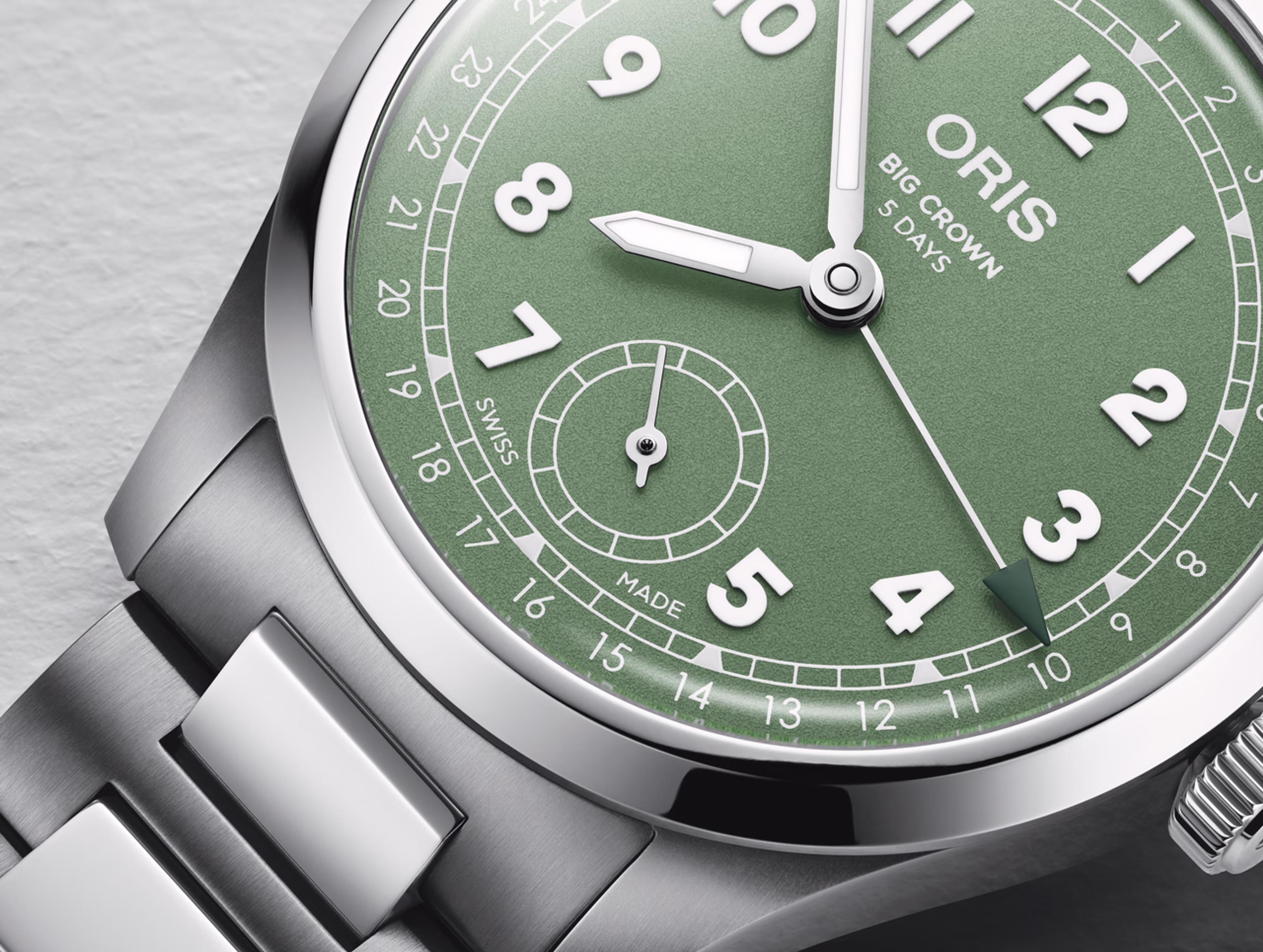 Oris Big Crown Pointer Date Calibre 403, 40mm, five-day power reserve, green men's watch 01 403 7799 4067-07 8 20 06