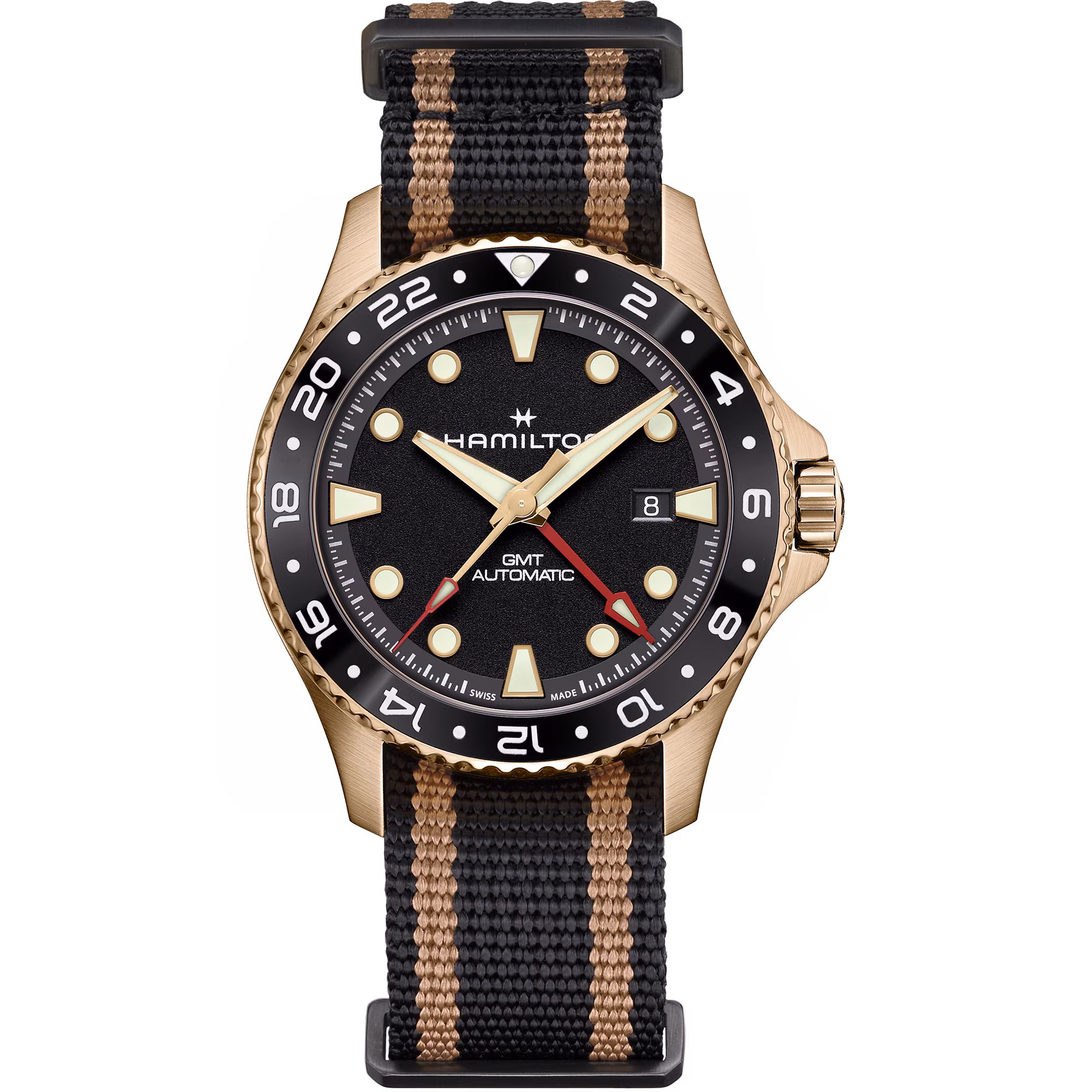 Hamilton KHAKI NAVY SCUBA AUTOMATIC GMT 43MM BRONZE men's watch H82565930 Hamilton KHAKI NAVY SCUBA AUTOMATIC GMT 43MM BRONZE men's watch H82565930