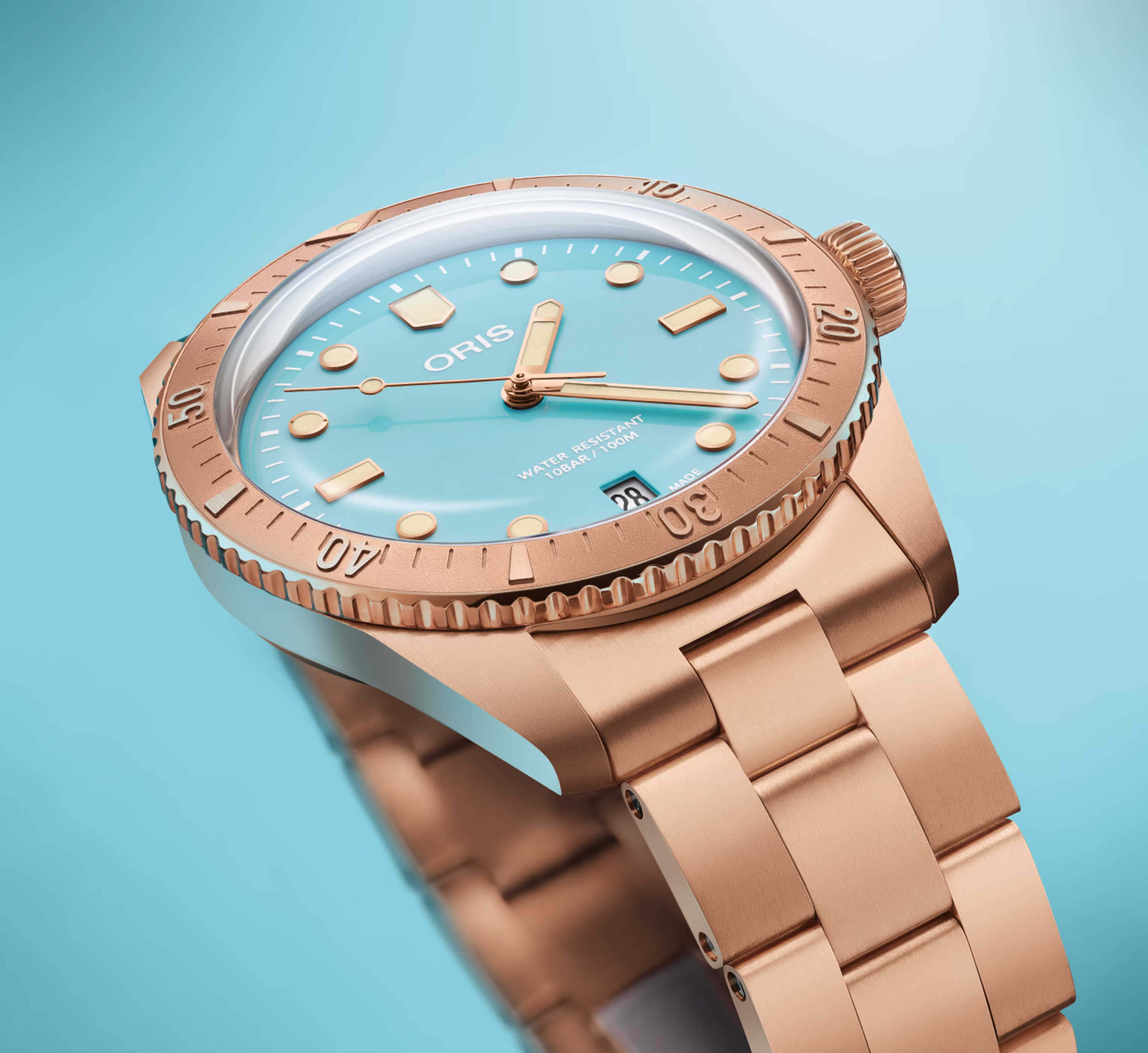 Oris Divers Sixty-Five Cotton Candy 38mm, bronze men's watch 01 733 7771 3155-07 8 19 15