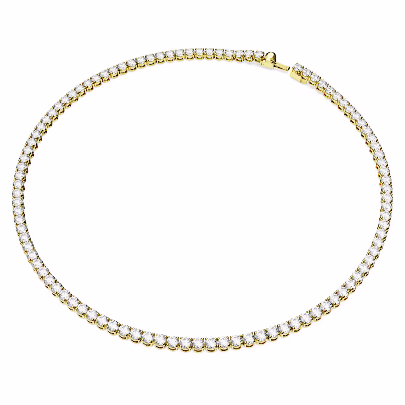 Swarovski Matrix Tennis Halskette Rundschliff, Weiß, 18k vergoldet