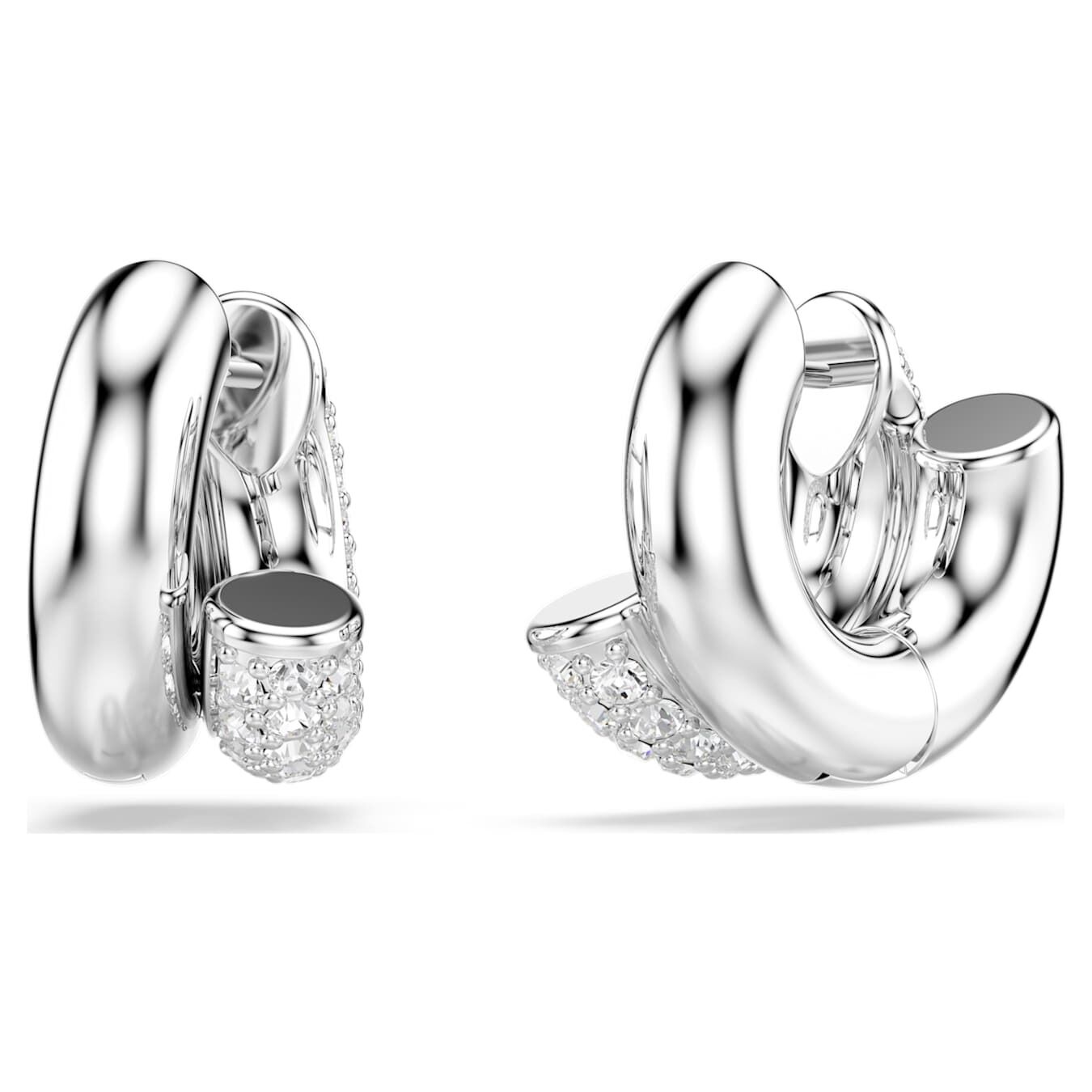 Swarovski  Dextera Kreolen Rundschliff, Mini, Weiß, Rhodiniert