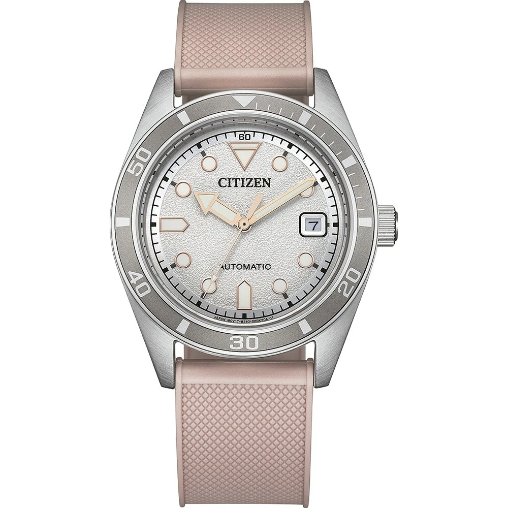 Citizen Automatik Rosa Gummiband (Urethan) weiß, 38.5mm Damenuhr NJ0229-07A