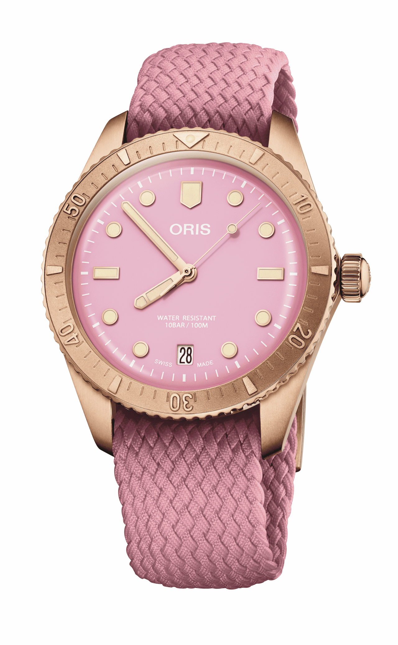 Oris Divers Sixty‑Five Cotton Candy 38mm Grün Damenuhr 01 733 7771 3158-07 3 19 04BRS