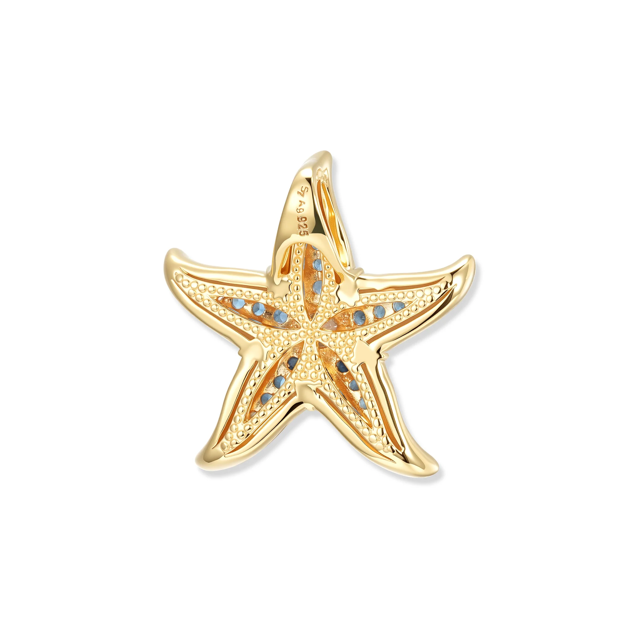 At the time, Svenja Royal starfish pendant with deep blue zirconia and white accents