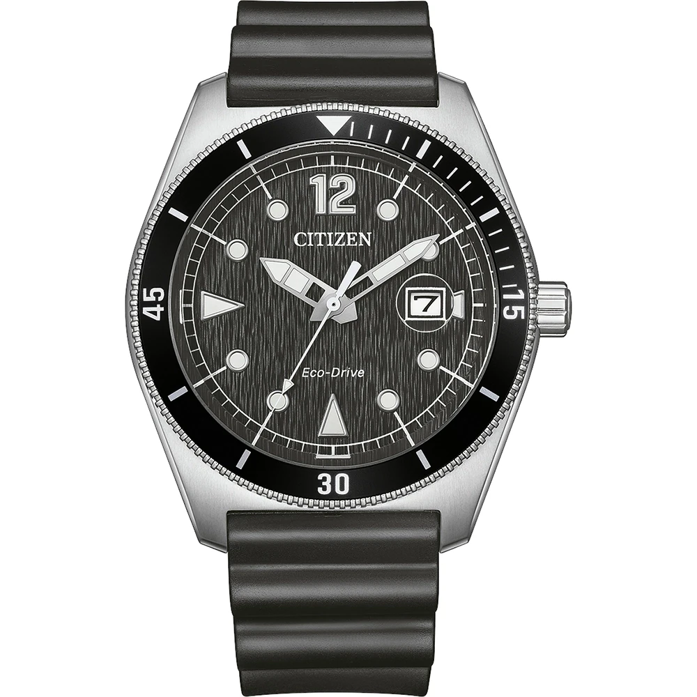 Citizen Eco-Drive Marine Sports, Gummiband (Urethan) schwarz, 43mm Herrenuhr AW1889-00E