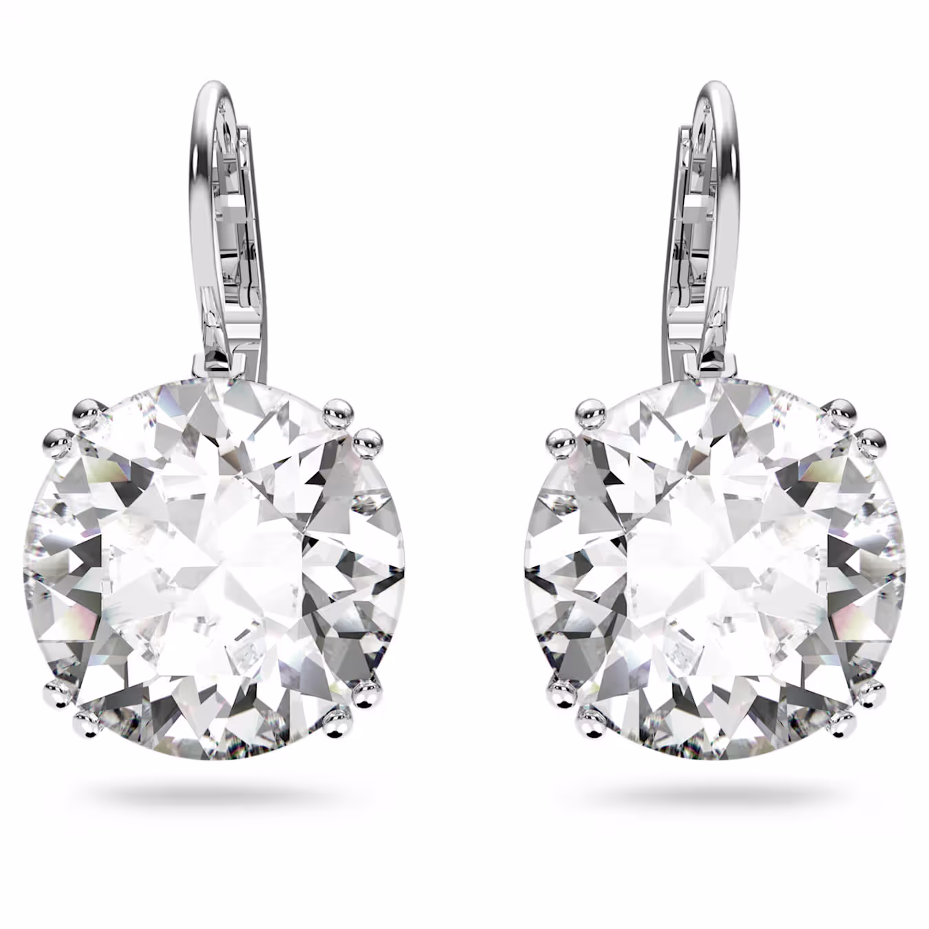 Swarovski Millenia Drop Earrings, Round Cut, White, Rhodium Plated