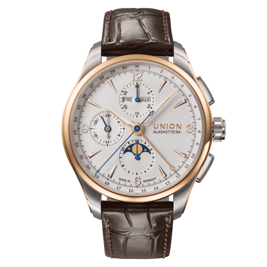 Union Glashütte Belisar Chronograph Mondphase 18KT Rosegold Herrenuhr D907.425.46.017.01 Union Glashütte Belisar Chronograph Mondphase 18KT Rosegold Herrenuhr D907.425.46.017.01