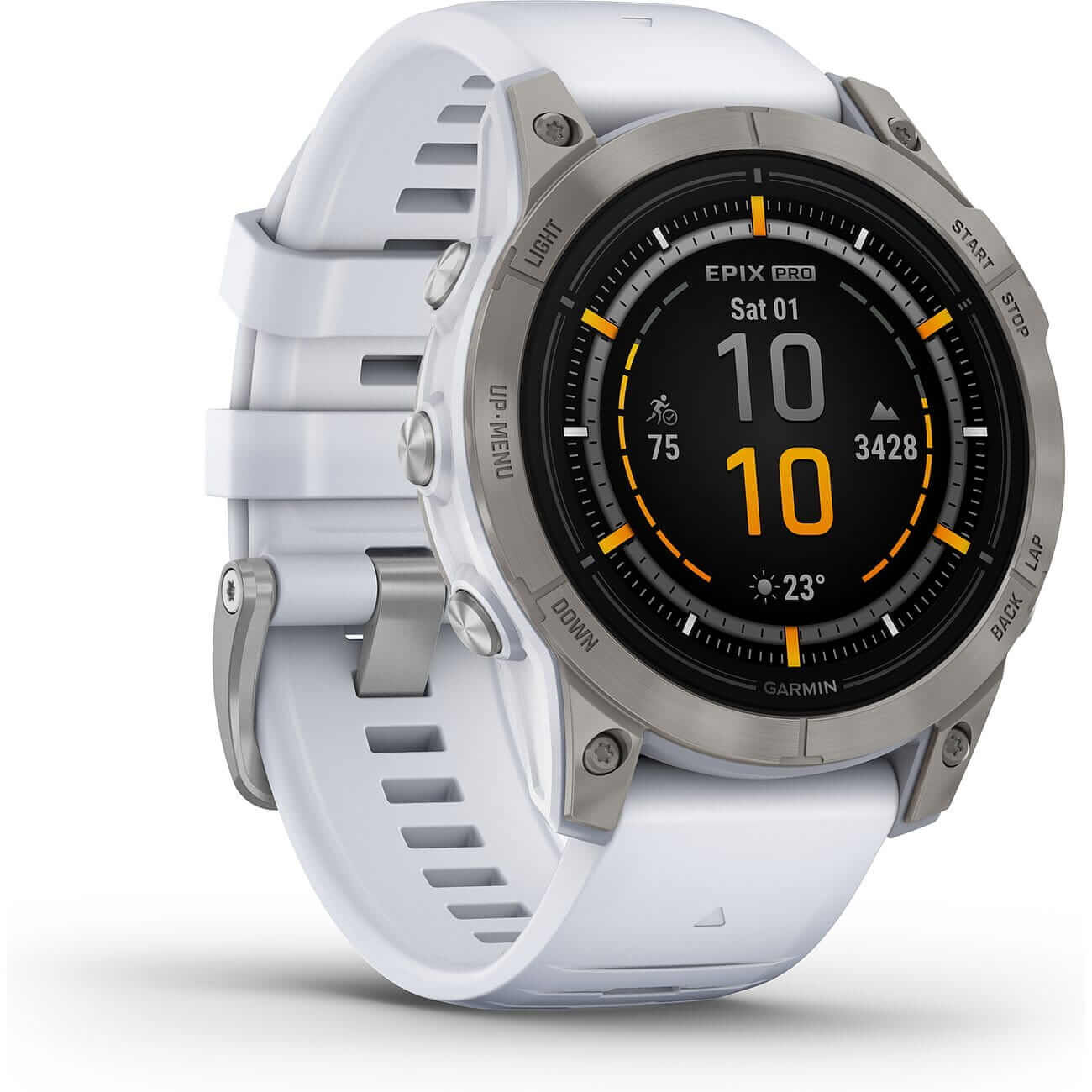 Garmin Epix™ Pro Gen 2 Sapphire 47mm Steinweiss/Titanium Titan mit Silikonarmband 010-02803-21