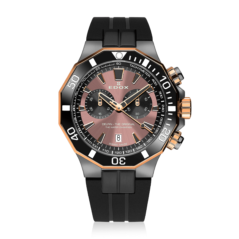 Edox Delfin The Original Chronograph Herrenuhr 10112-357GRNCA-BRNR