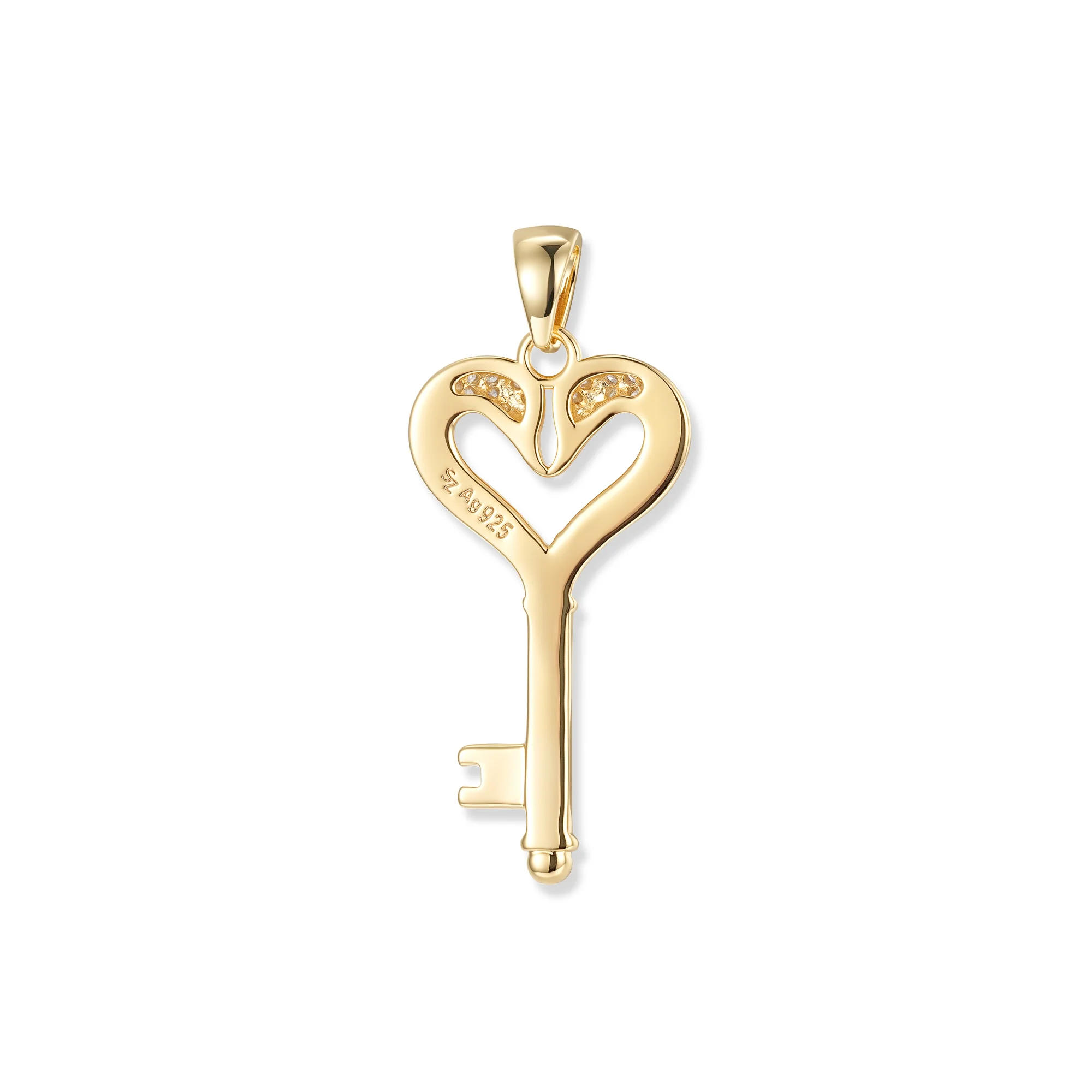 At the time, Crystal Cupid pendant, key pendant made of 18K gold-plated 925 sterling silver