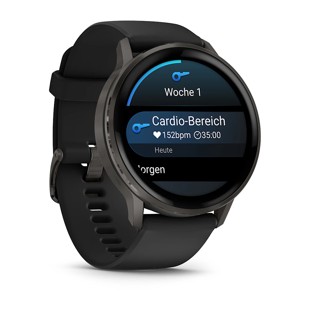 Garmin Venu® 4 - 45 mm Schwarz/Schiefergrau mit Schnellwechsel-Silikon-Armband 22 mm Unisexuhr 010-03014-00