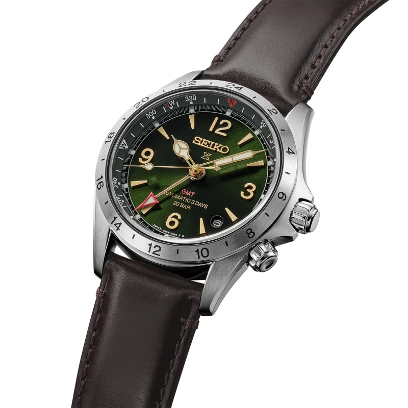 Seiko PROSPEX Automatik GMT  39,5mm  Lederband, 72 Stunden Gangreserve Herrenuhr HBC007J1