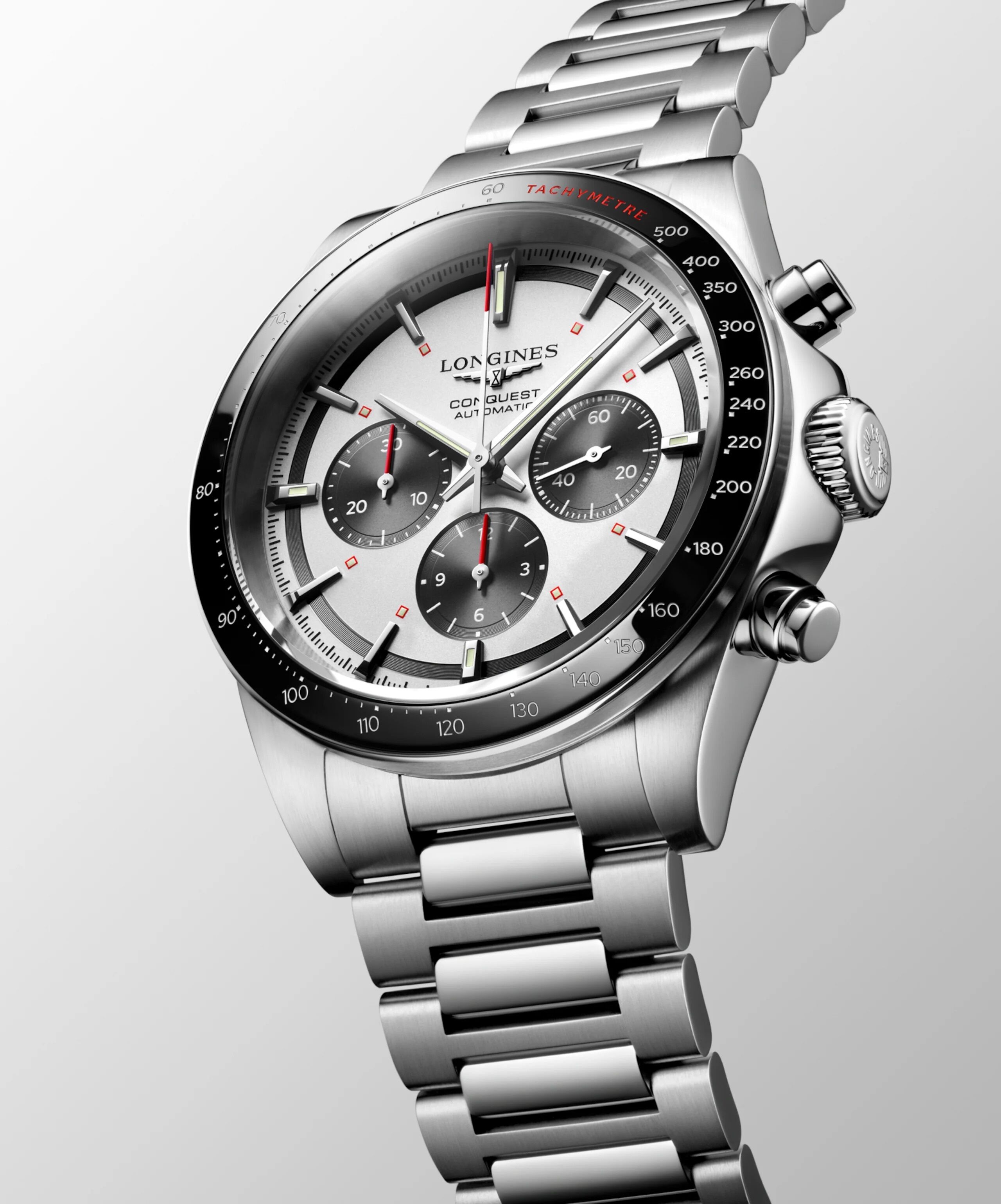 Longines CONQUEST CHRONOGRAPH Blue Stainless Steel Bracelet Men's Watch L3.835.4.72.6