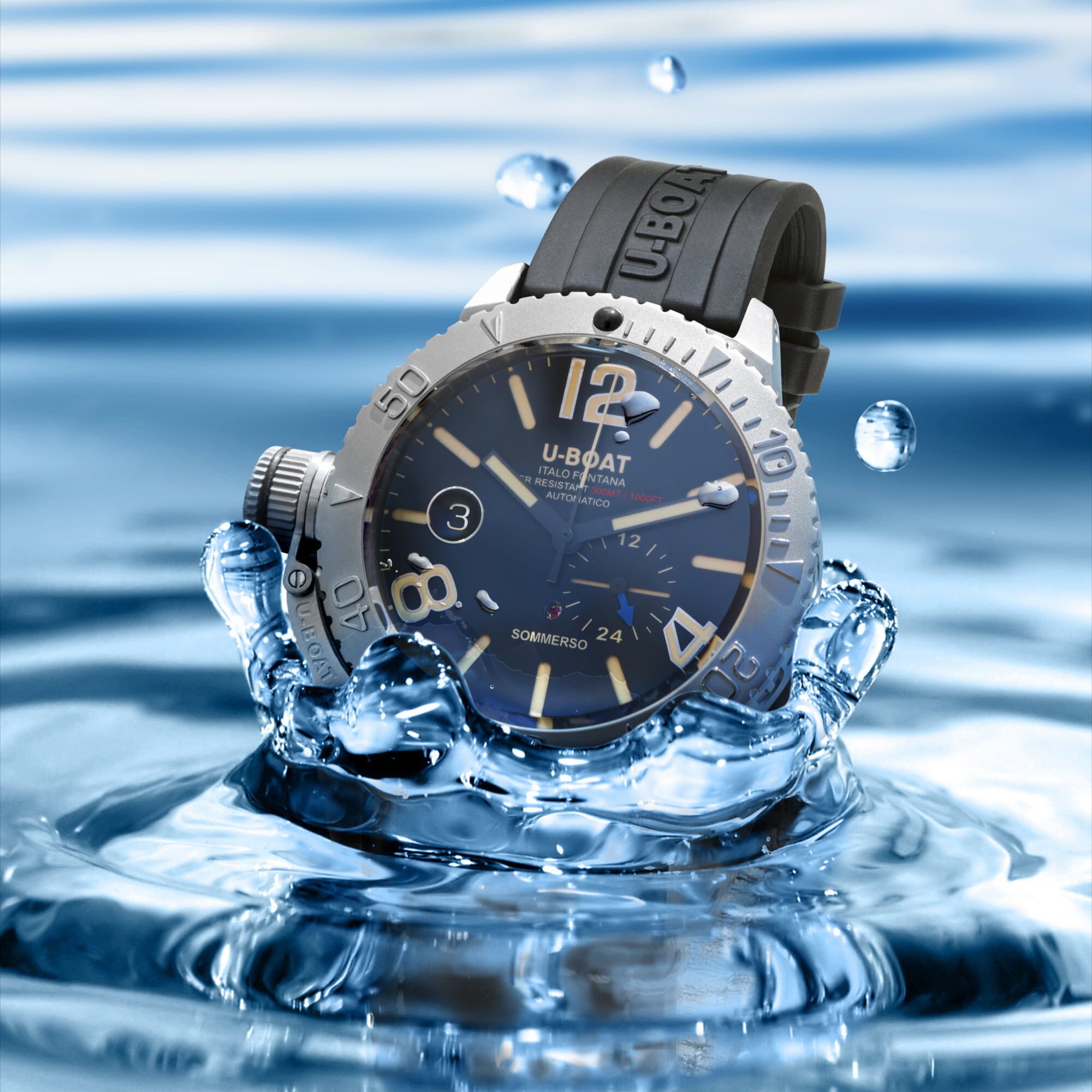 9007_A_em U-Boat Automatic Sommerso steel 45mm men's watch 9007/A