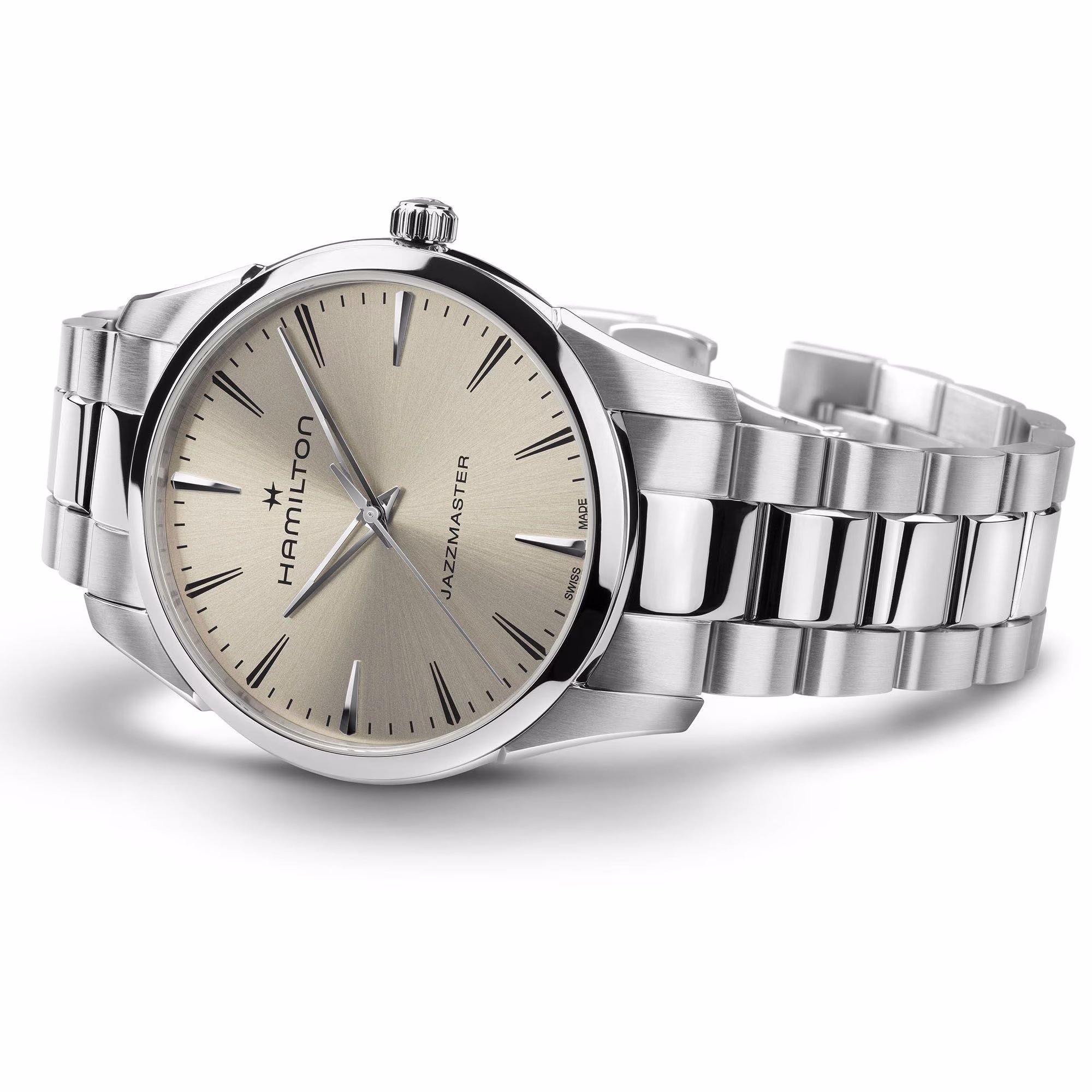 Hamilton Jazzmaster Quartz 40 mm, Edelstahl, Analog Herrenuhr H32461121