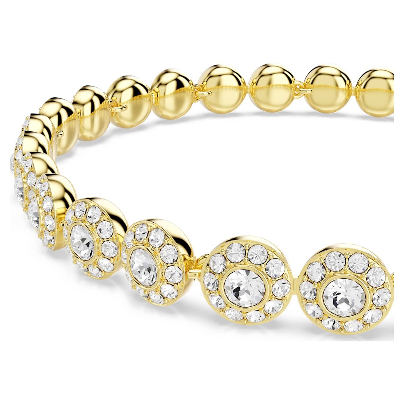 Swarovski Una Angelic bracelet, round cut, white, gold alloy layer