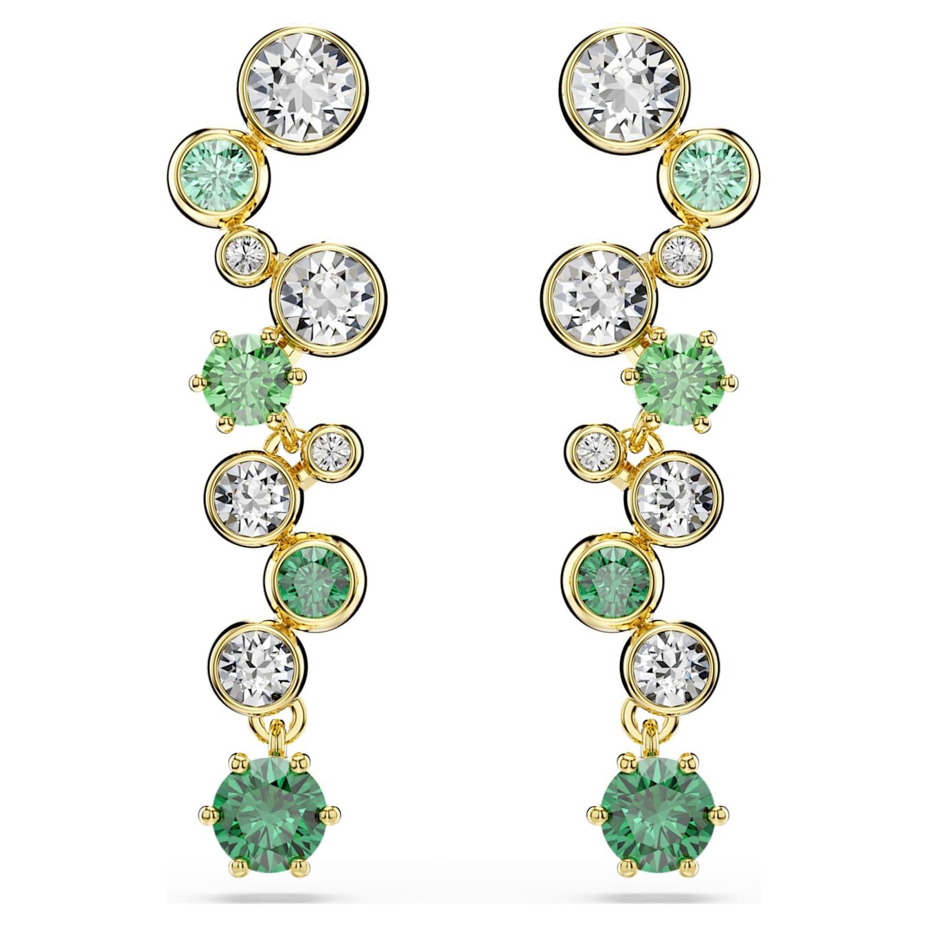 Swarovski Constella Drop-Ohrhänger Verschiedene Schliffe, Grün, 18k vergoldet