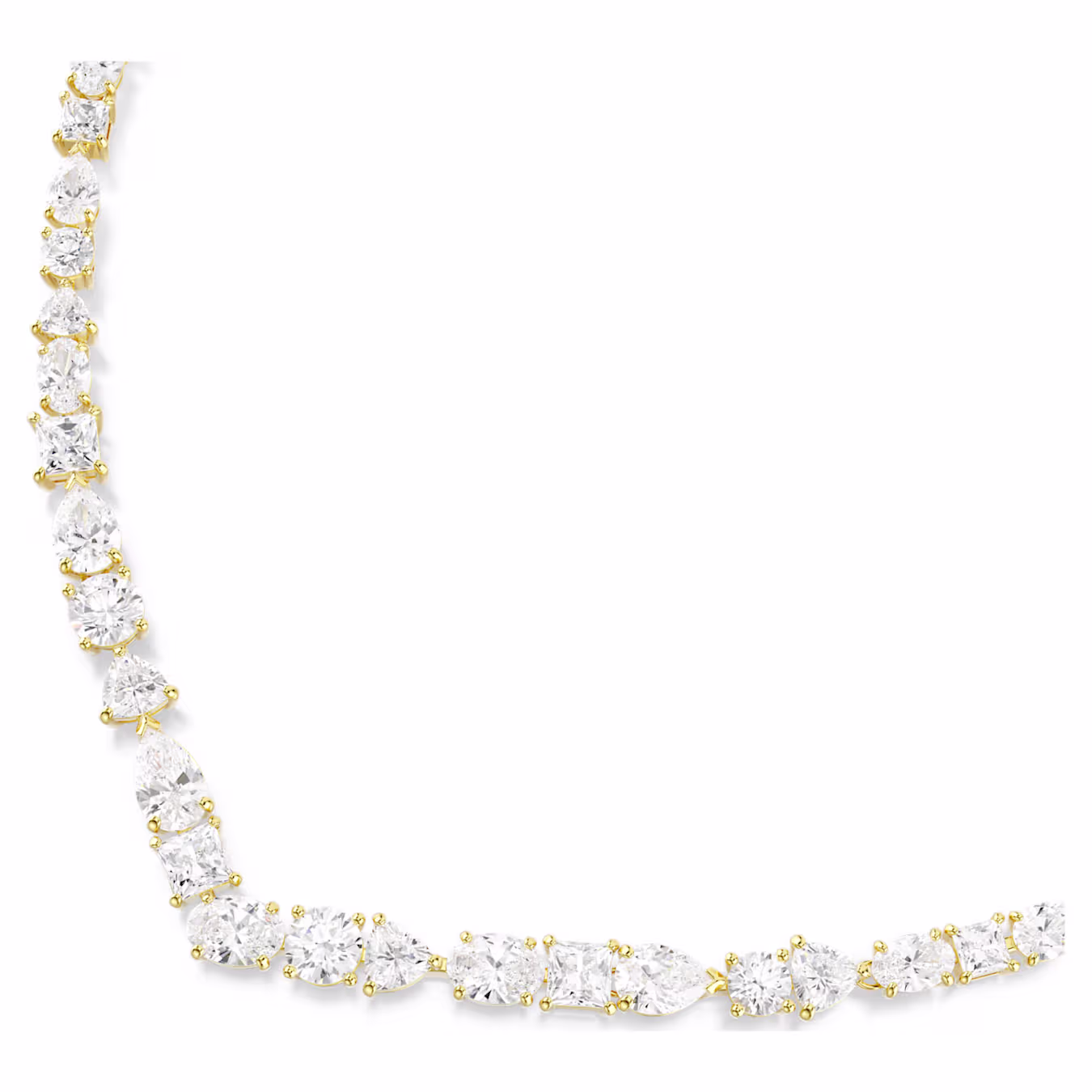 Swarovski Mesmera Necklace, Various Cuts, White, 18k Gold Plated