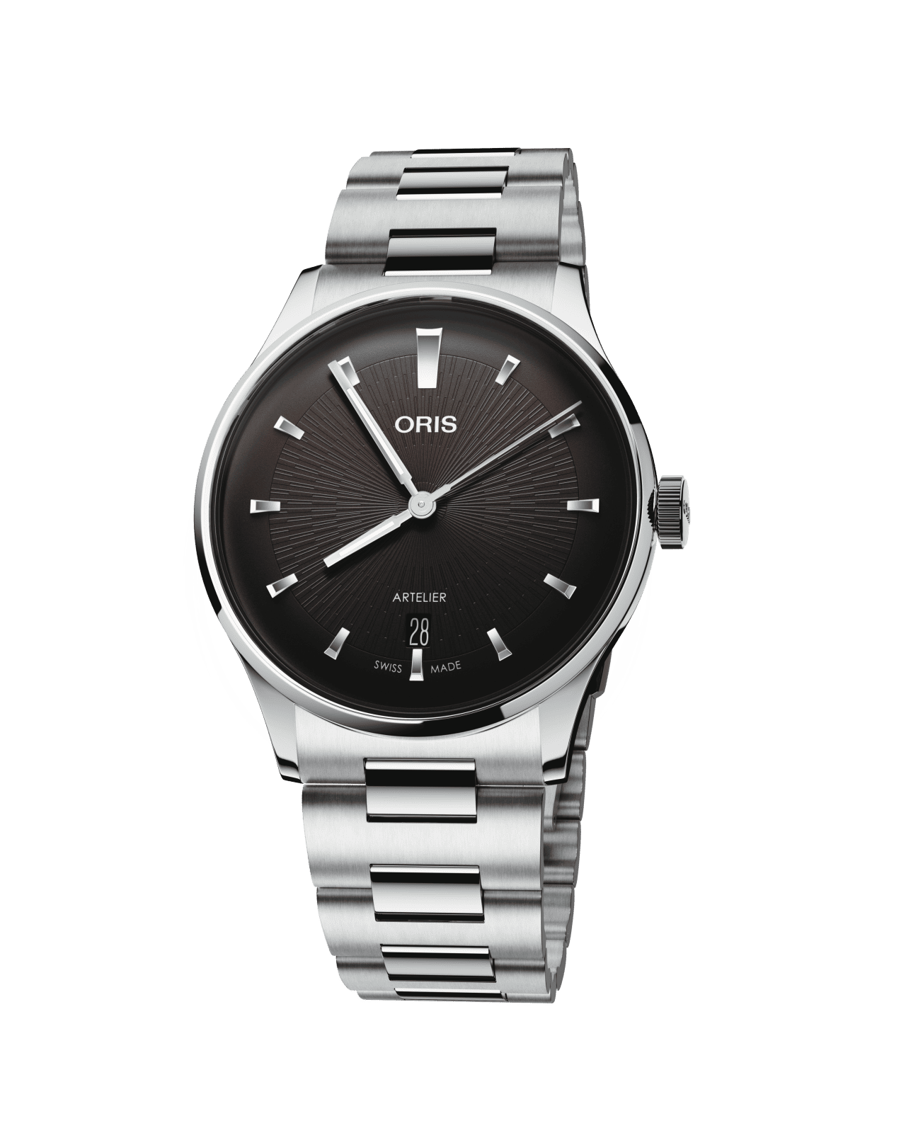 Oris Artelier Date, 38mm, automatic, stainless steel, black men's watch 01 733 7810 4054-07 8 20 20