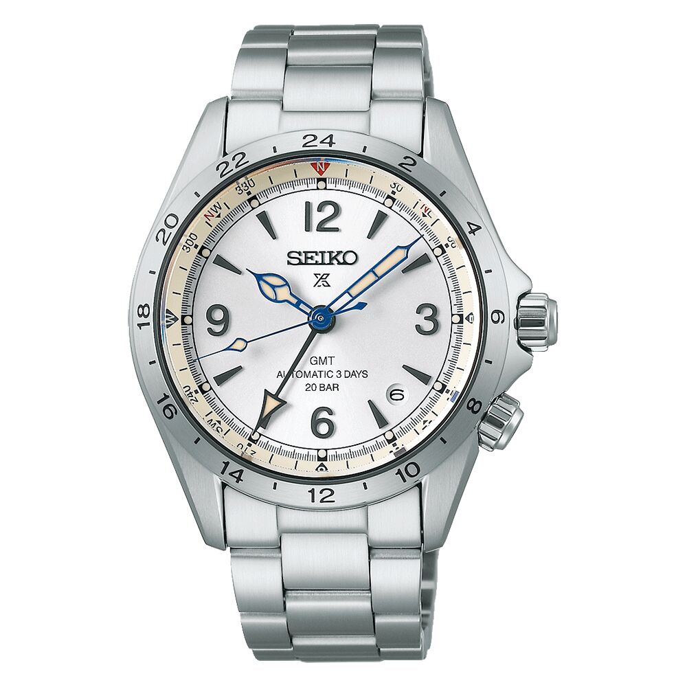mann-uhr-prospex-automatik-alpinist-weisses-zifferblatt-zeiger-GMT Seiko Prospex Limited Edition Herrenuhr SPB409J1