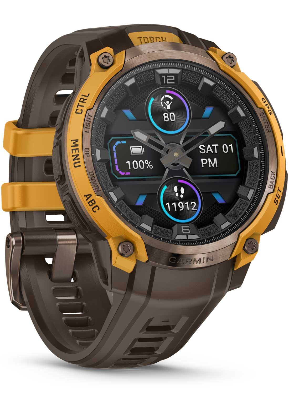 Garmin Instinct® Crossover AMOLED
Bronze/Sunburst Herrenuhr 010-03398-01