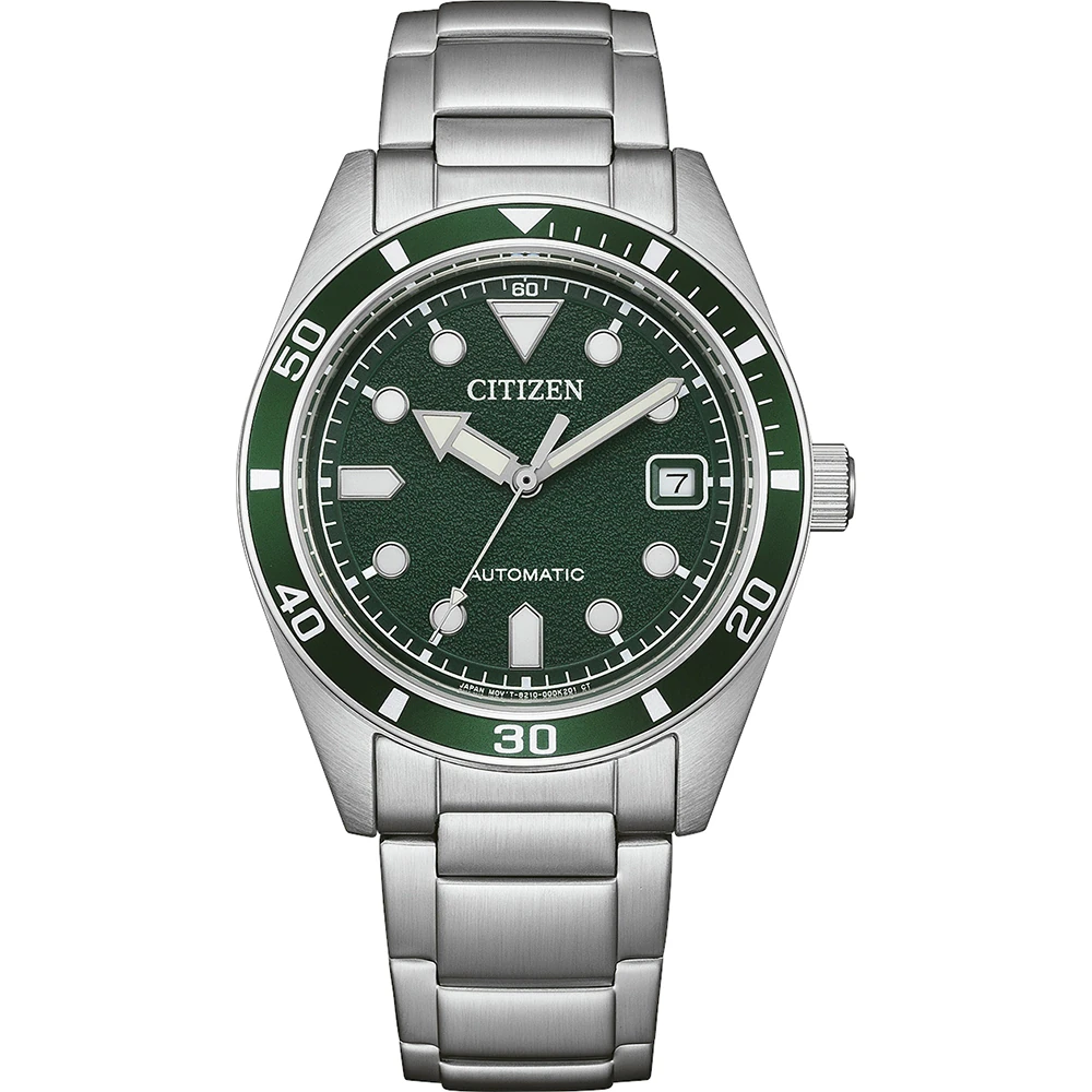 Citizen automatic diver-style watch, stainless steel green, 38.5mm men's watch NJ0220-52X