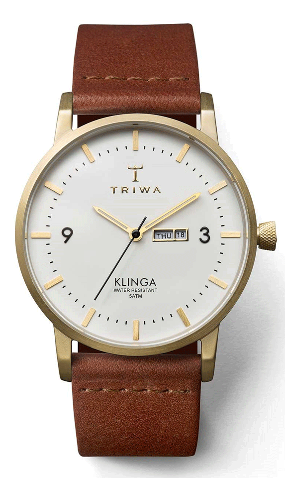 TRKLST103CL010213 Triwa Unisex Watch Ivory Klinga Brown Classic TRKLST103CL010213