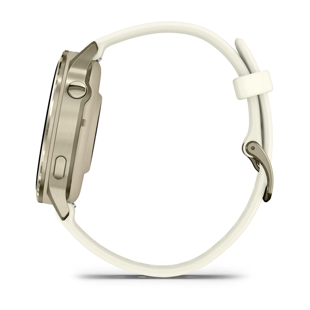 Garmin Venu® 4 - 41 mm Beige/Lunargold mit Schnellwechsel-Silikon-Armband 18 mm Bone Unisexuhr 010-03013-00