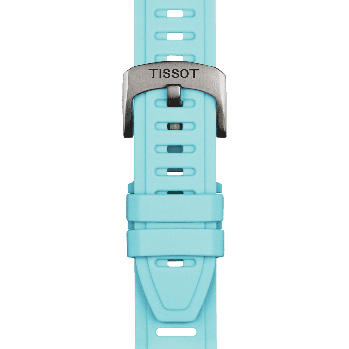 Tissot replacement strap silicone light blue 21 mm T852.049.329