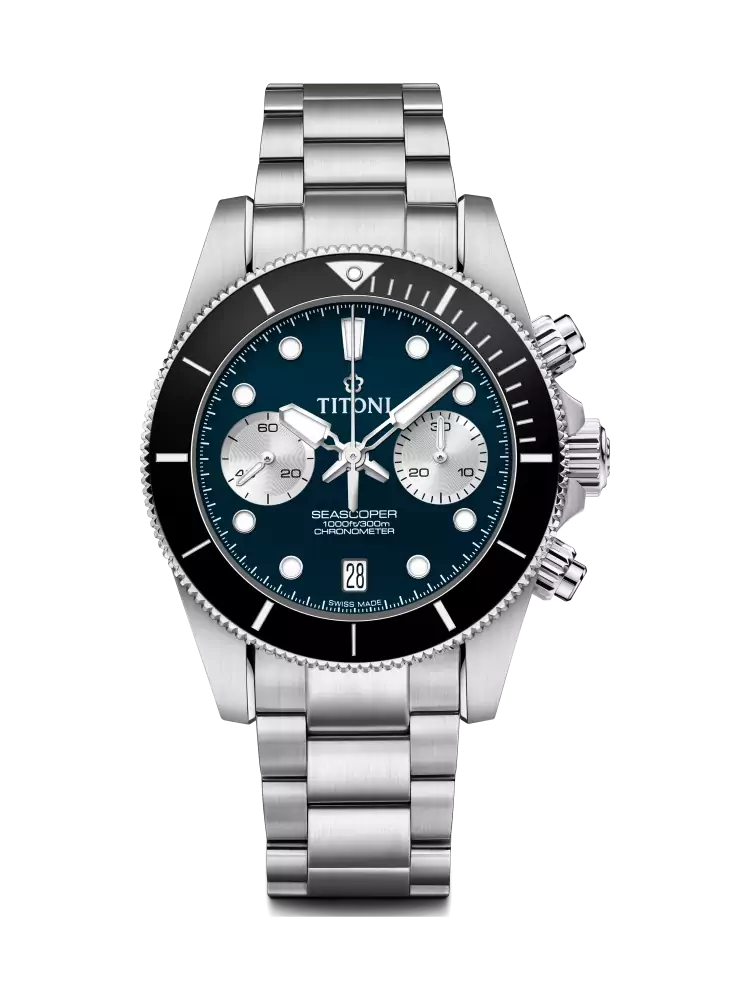 Titoni Seascoper Chronograph Men's Watch 94300 S-BK-732 Titoni Seascoper Chronograph Men's Watch 94300 S-BK-732