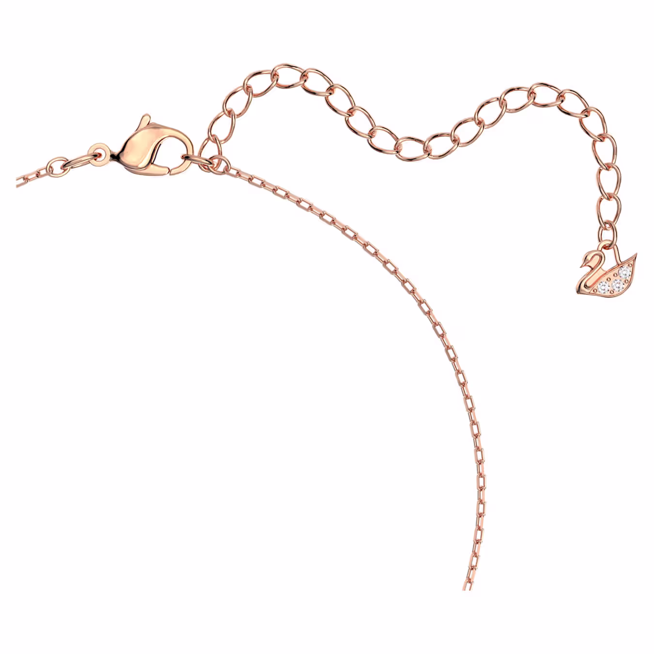 Swarovski  Una Halskette Rundschliff, Weiß, 18k rosévergoldet