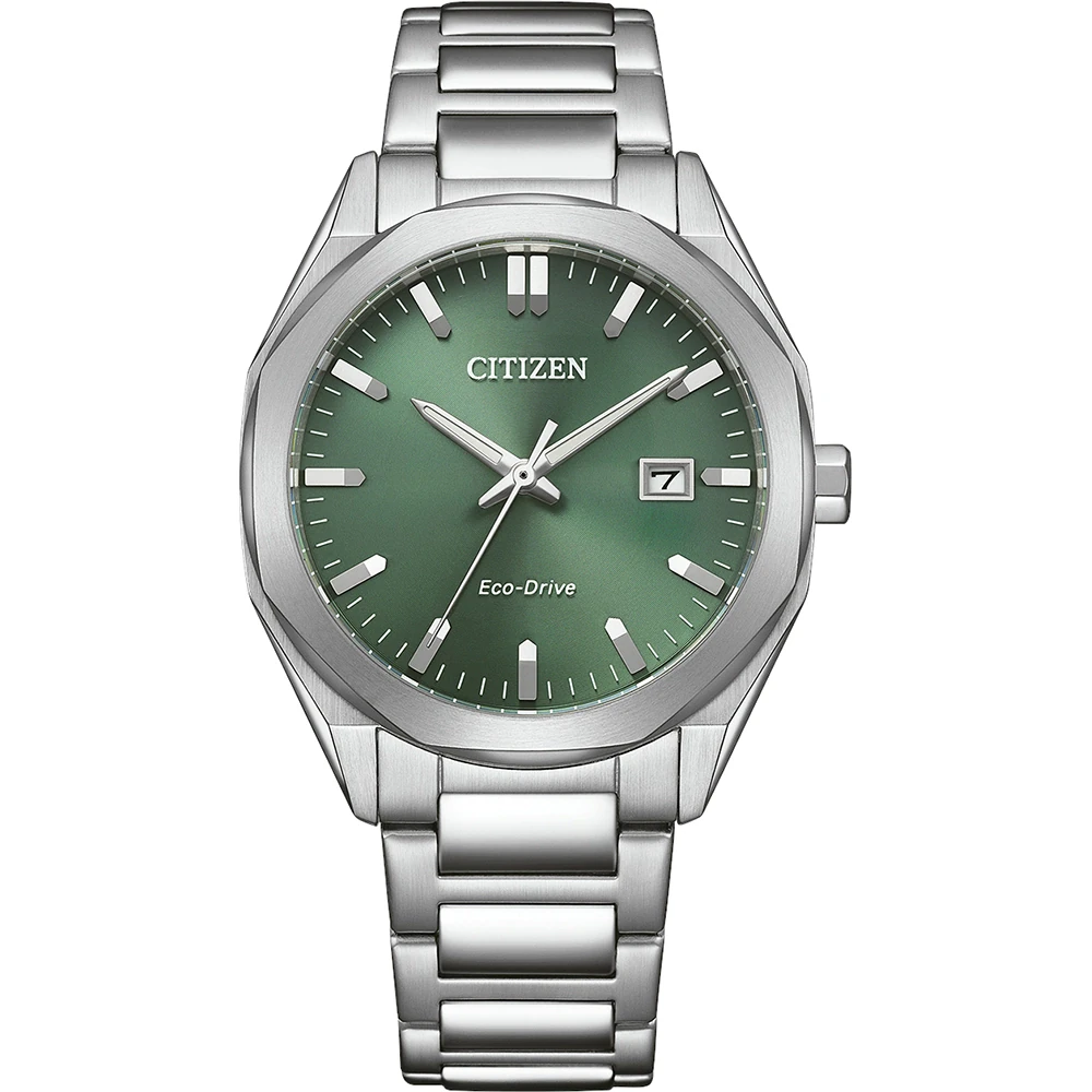 Citizen Eco-Drive Edelstahl Grün, 38mm, Analog-Quartzkaliber E111 Herrenuhr BM7620-83Y