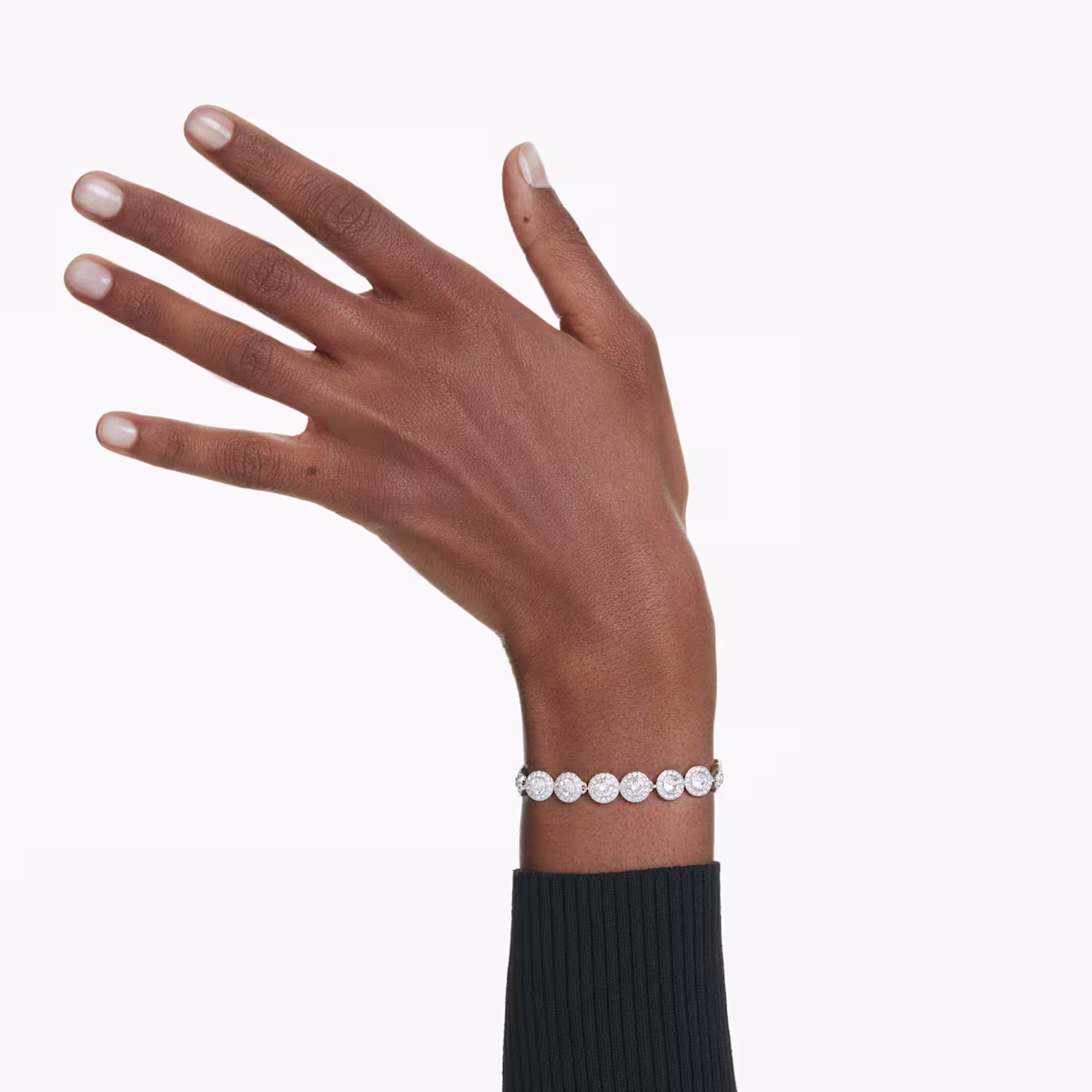 Swarovski Una Angelic bracelet, round cut, white, rhodium-plated