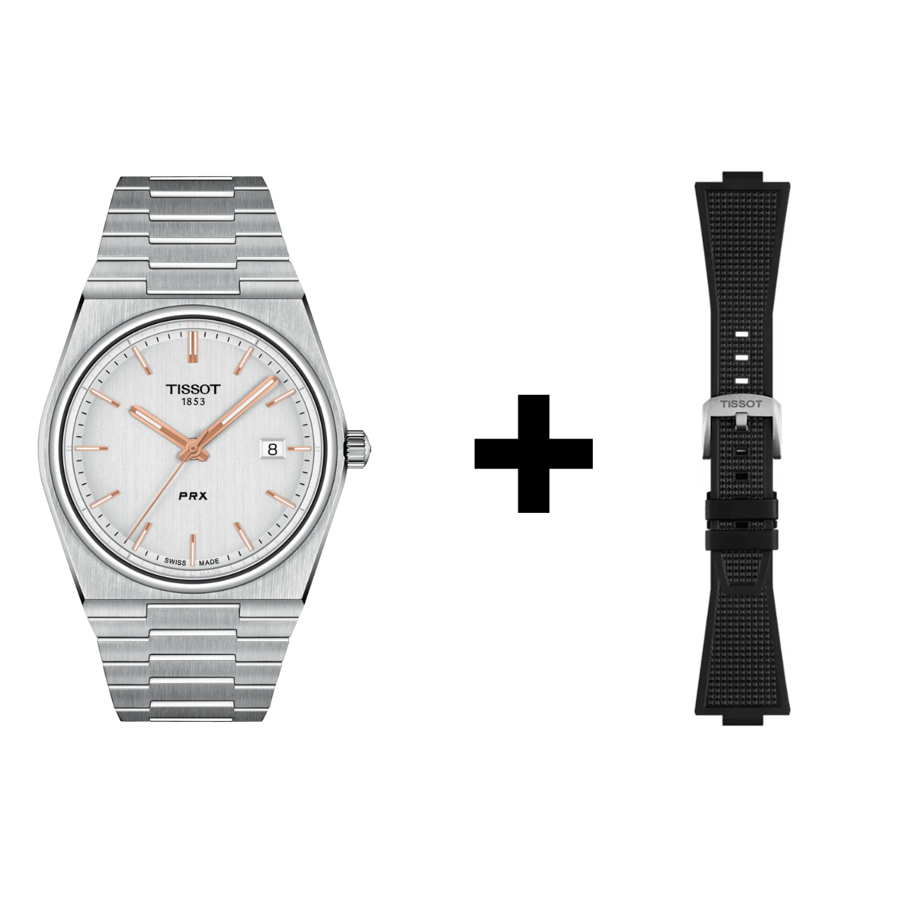Tissot PRX men's watch T137.410.11.031.00 Set with black rubberstrap Tissot PRX men's watch T137.410.11.031.00 Set with black rubberstrap