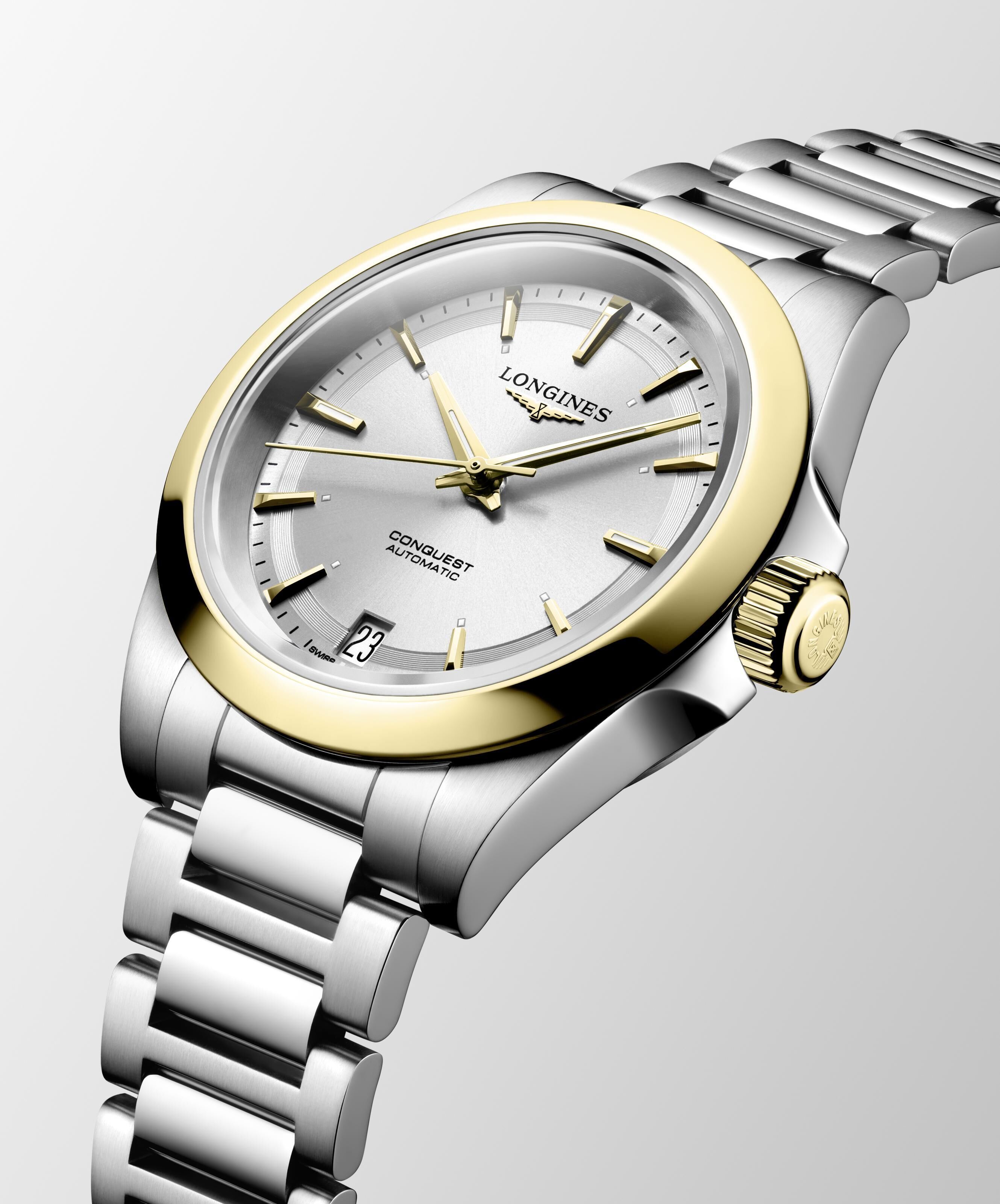 Longines Conquest gold silber Automatik Damenuhr L3.430.5.70.6