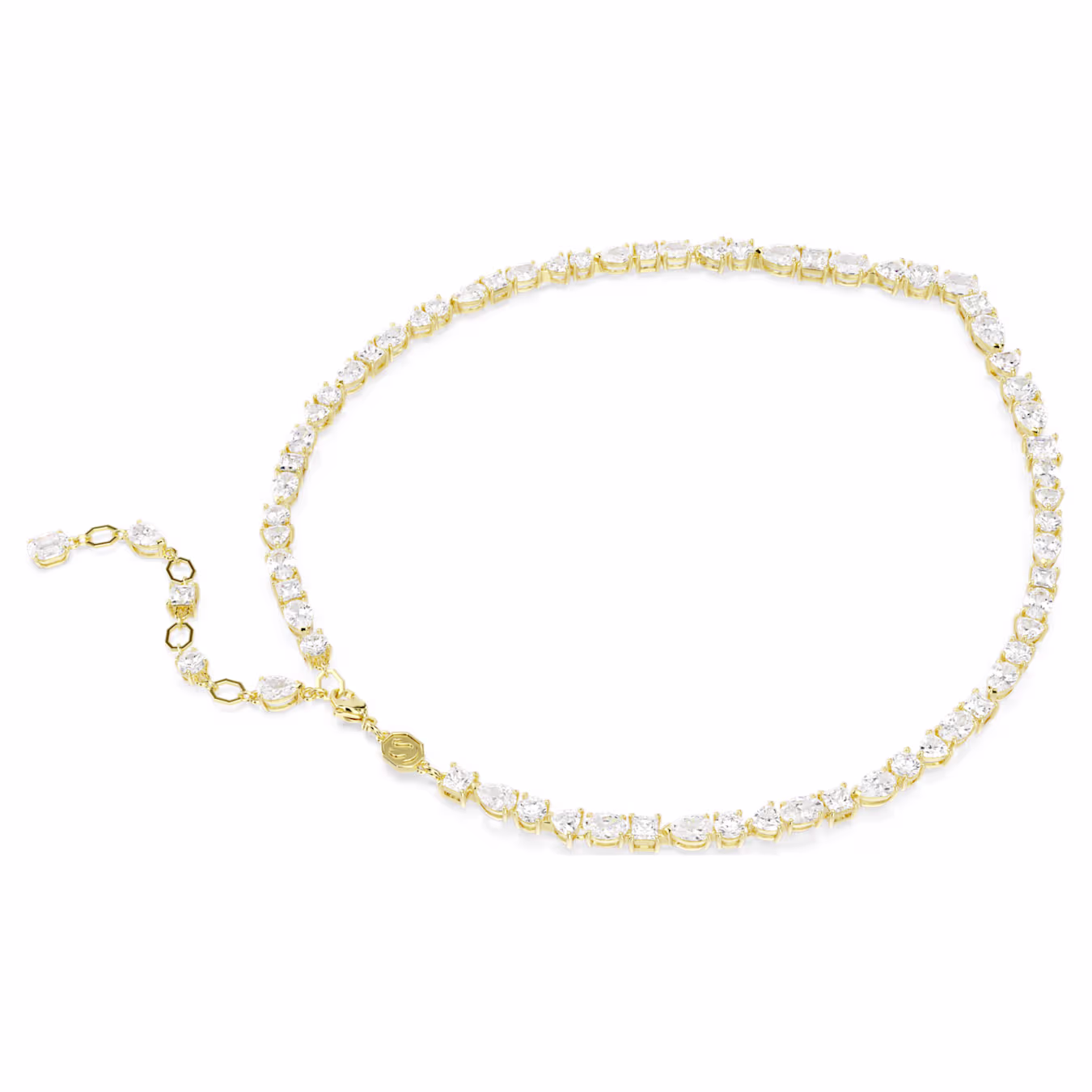 Swarovski Mesmera Necklace, Various Cuts, White, 18k Gold Plated