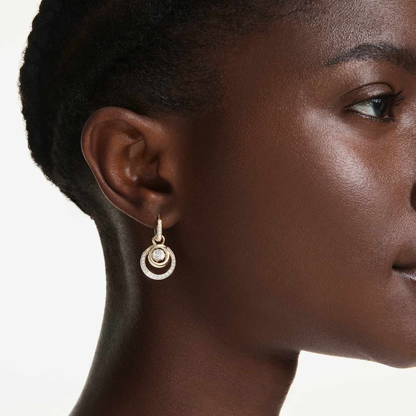 Swarovski  Hyperbola Drop-Ohrhänger Rundschliff, Weiß, Goldlegierungsschicht